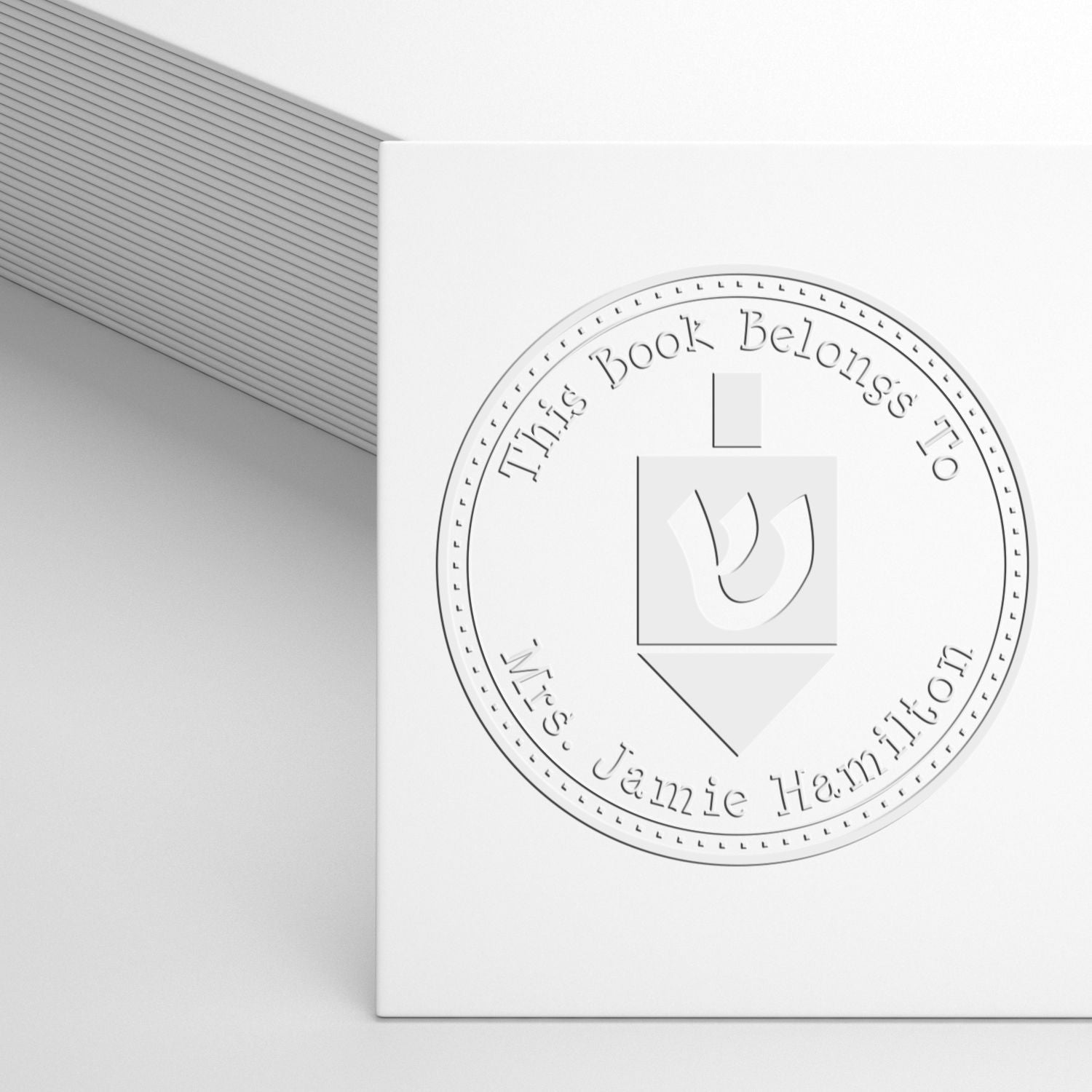 Soft Playful Dreidel Custom Return Address Embossing Seal - Engineer Seal Stamps