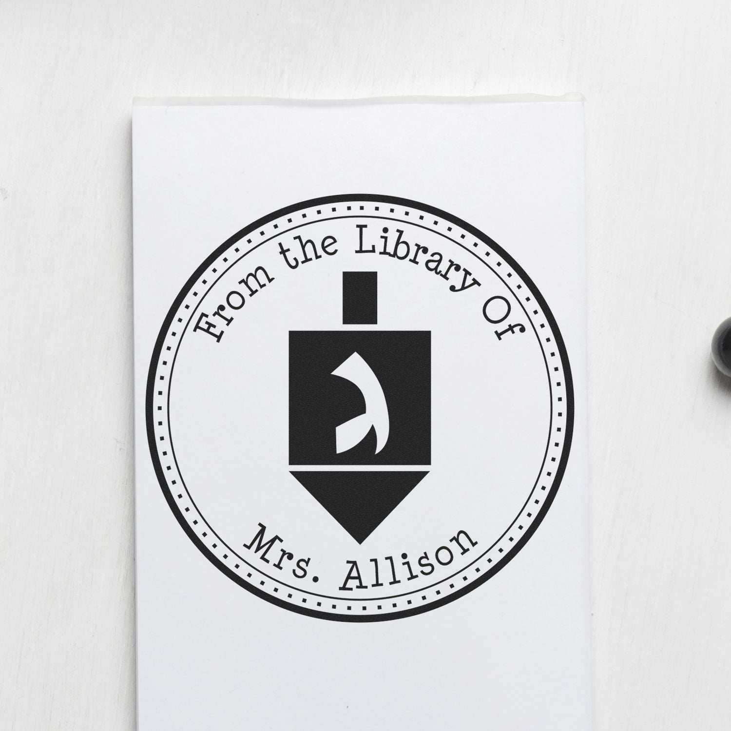 Portable Pre-Inked Holiday Dreidel Customized Return Address Stamper - Engineer Seal Stamps