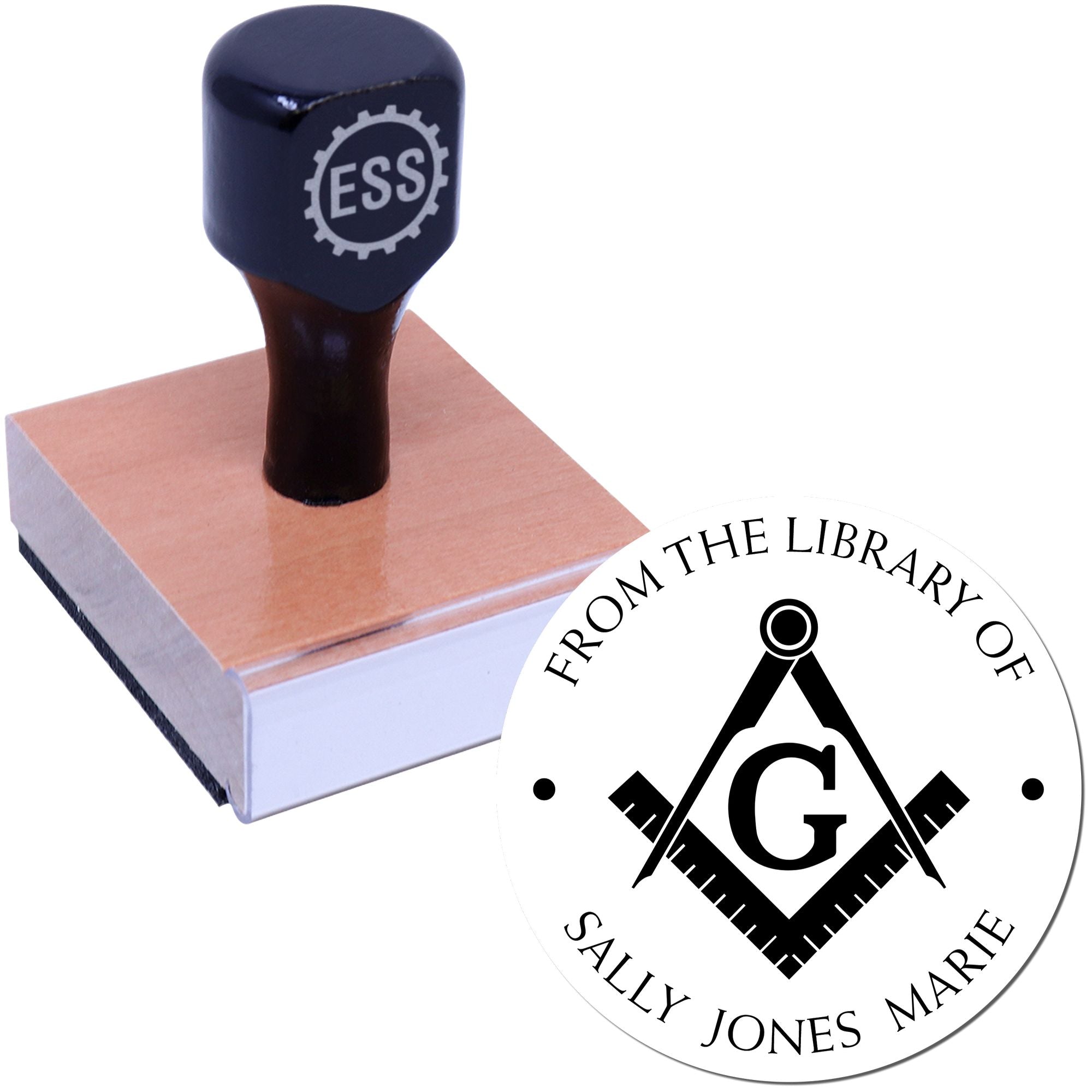 Wood Handle Ancient Masons Personalized Belongs To Stamp