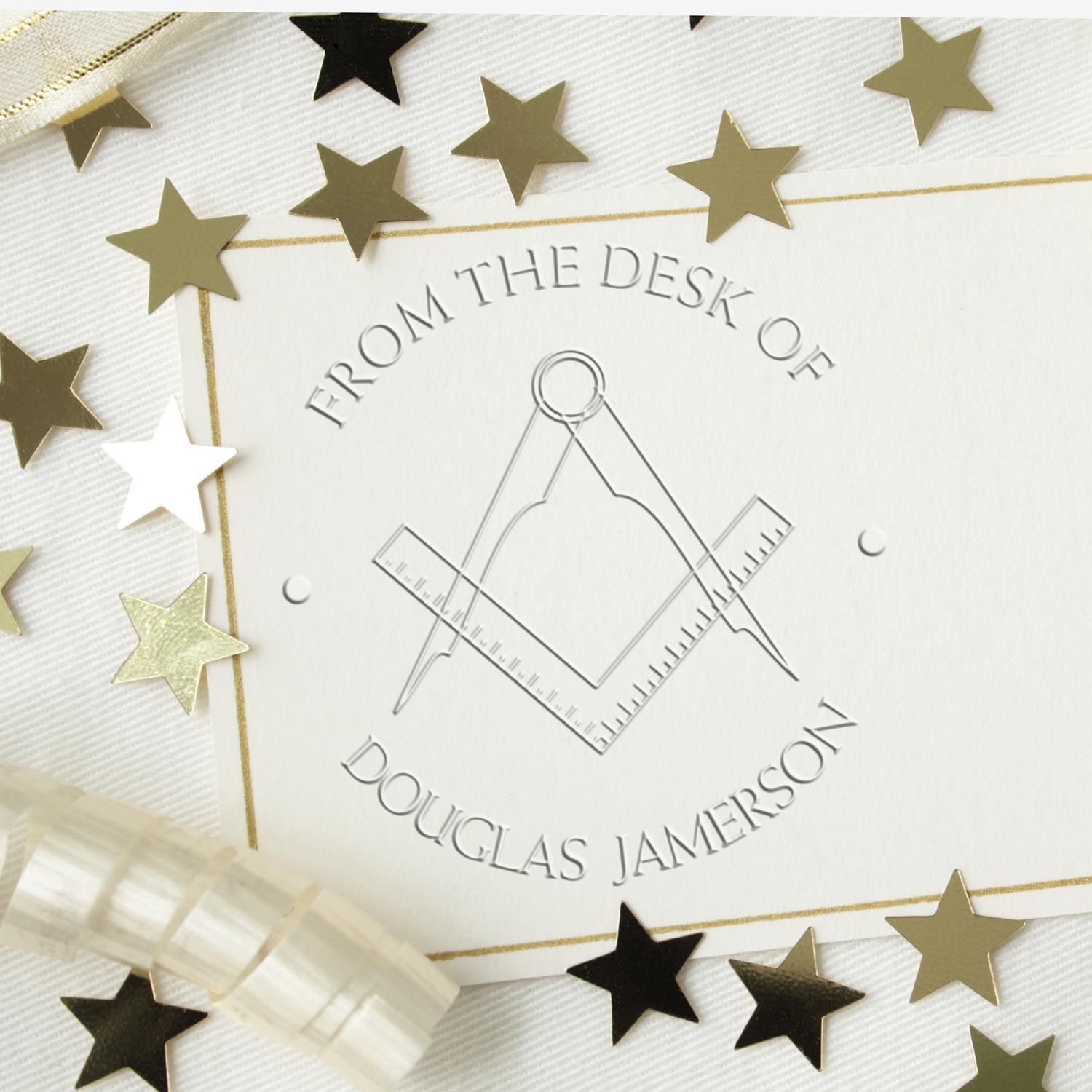 Soft Hidden Masons Personalized Library Collection Embosser