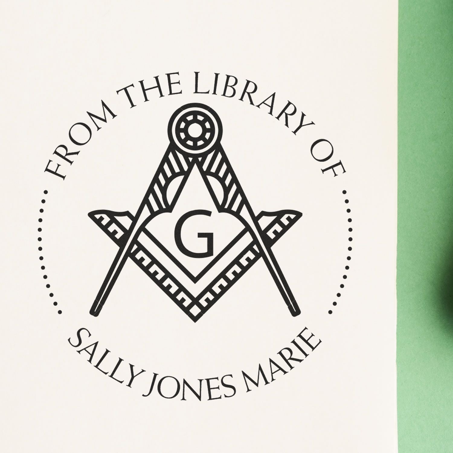 Wood Handle Enigmatic Masons Personalized Book Stamp - Engineer Seal Stamps