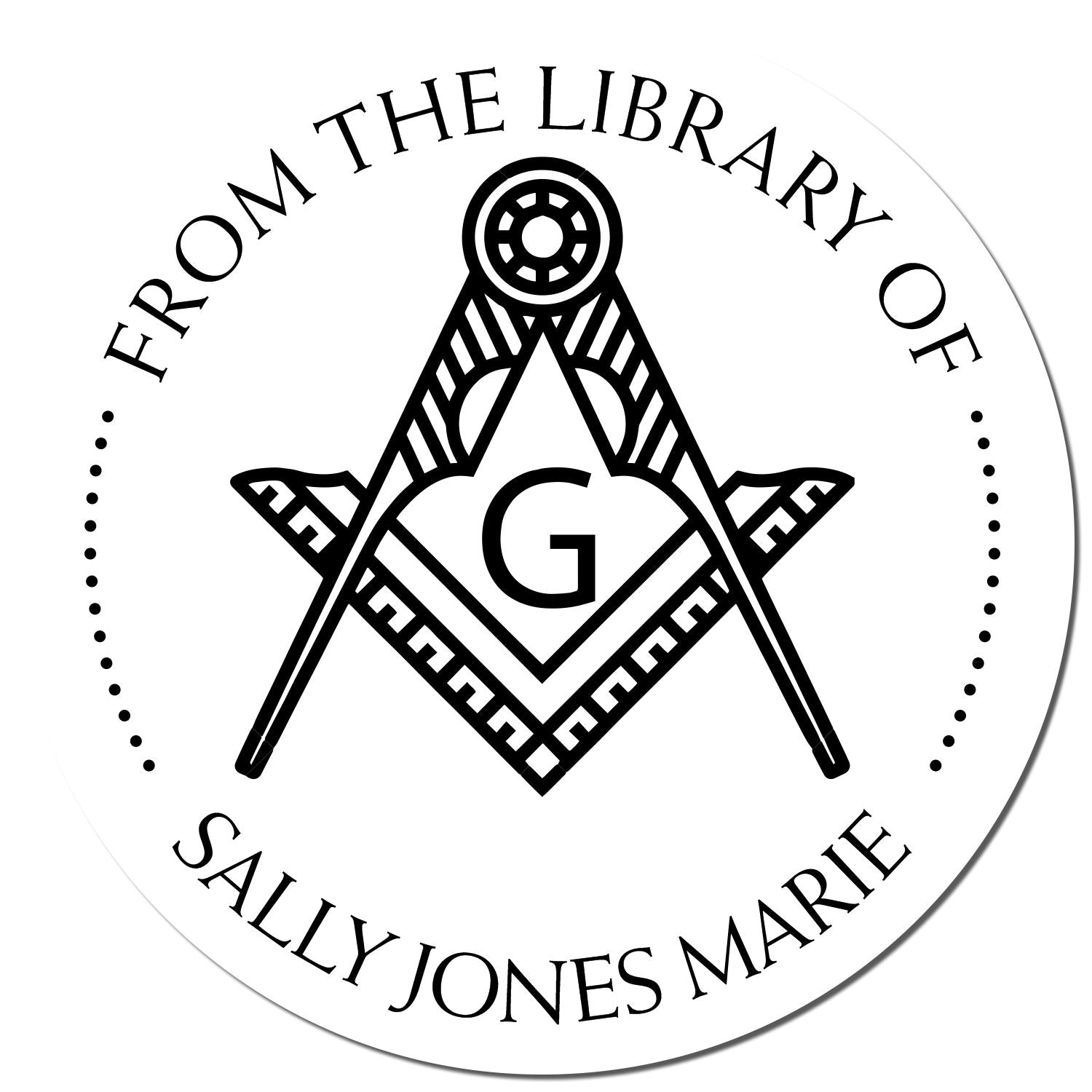 Self-Inking Enigmatic Masons Personalized Bookplate Stamp - Engineer Seal Stamps