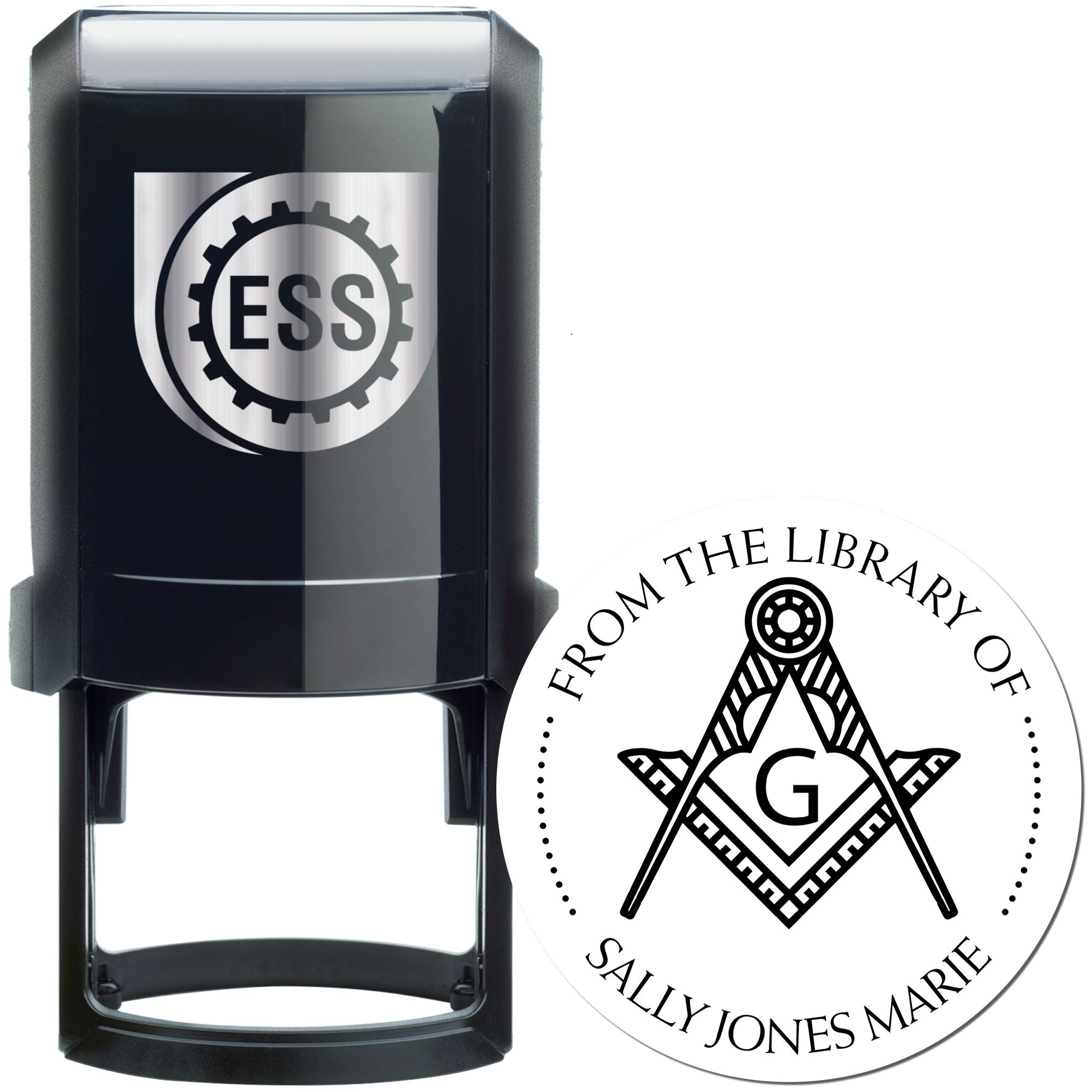 Self-Inking Enigmatic Masons Personalized Bookplate Stamp - Engineer Seal Stamps