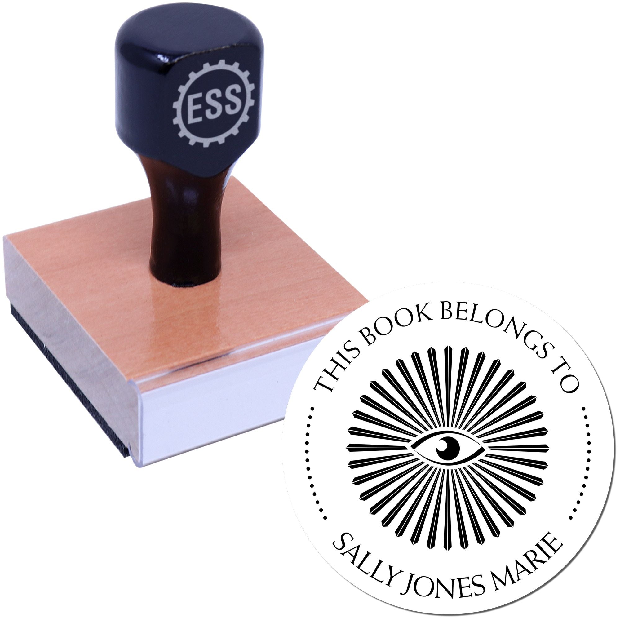 Wood Handle Illuminating Masons Personalized Book Stamper - Engineer Seal Stamps