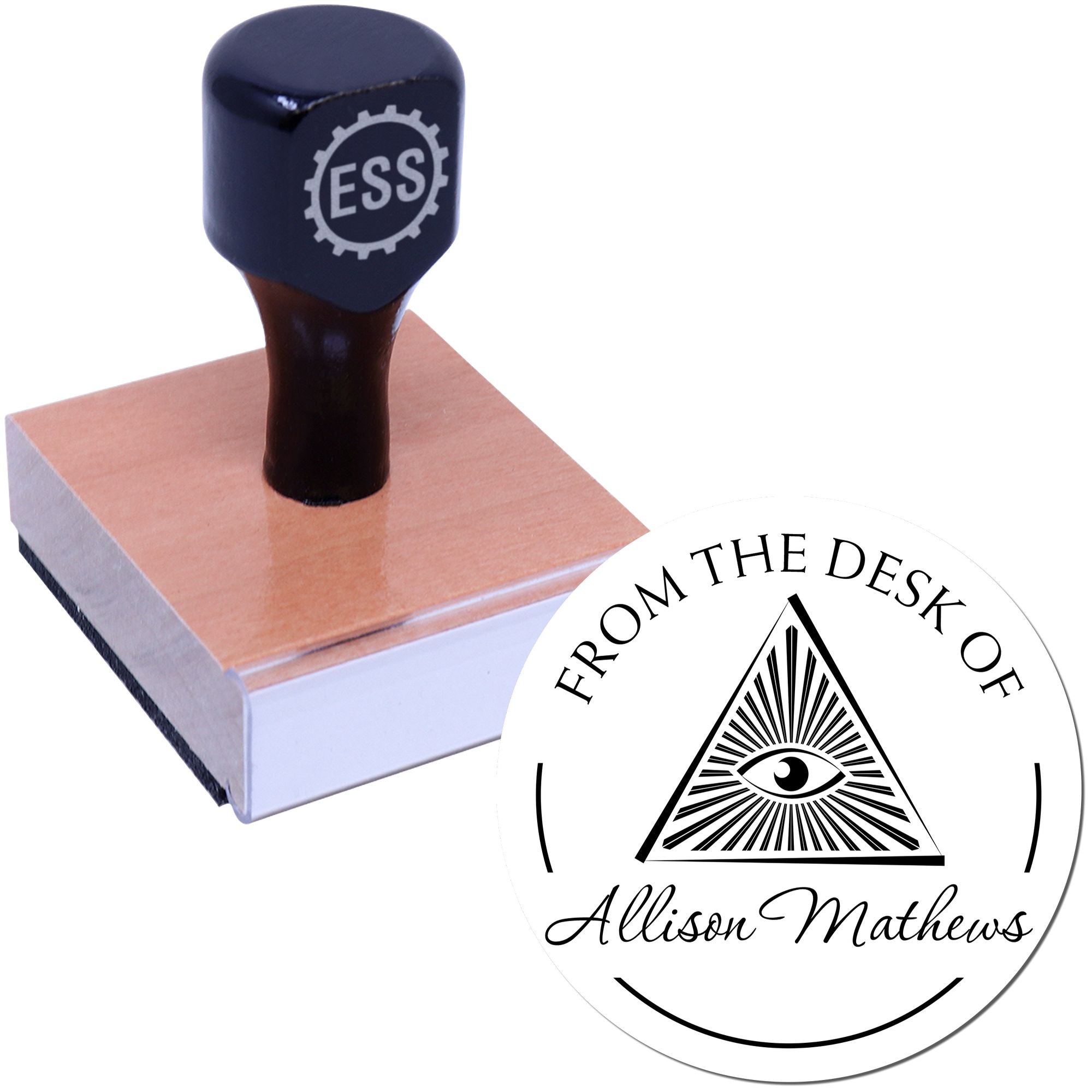 Wood Handle Spiritual Masons Personalized Book Belongs to Stamper