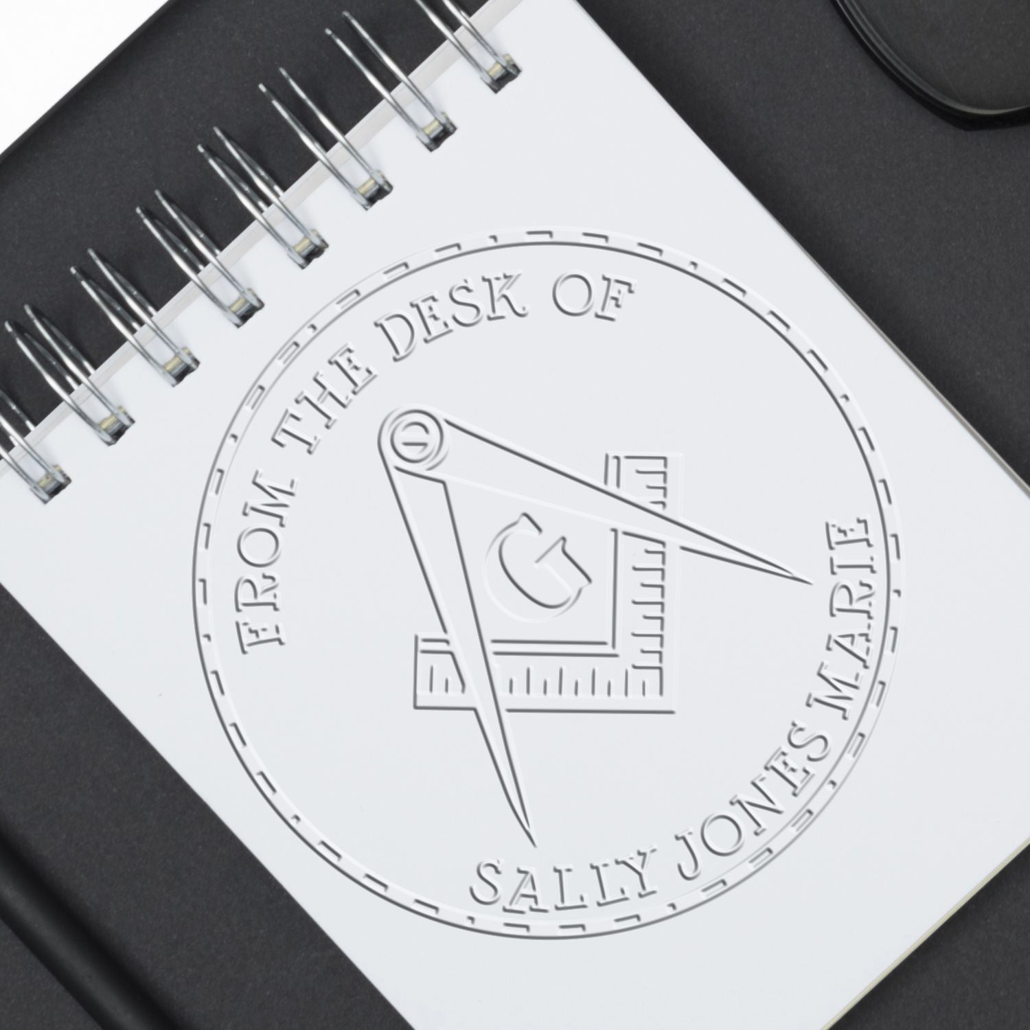 Soft Traditional Masons Personalized Library Name Embosser