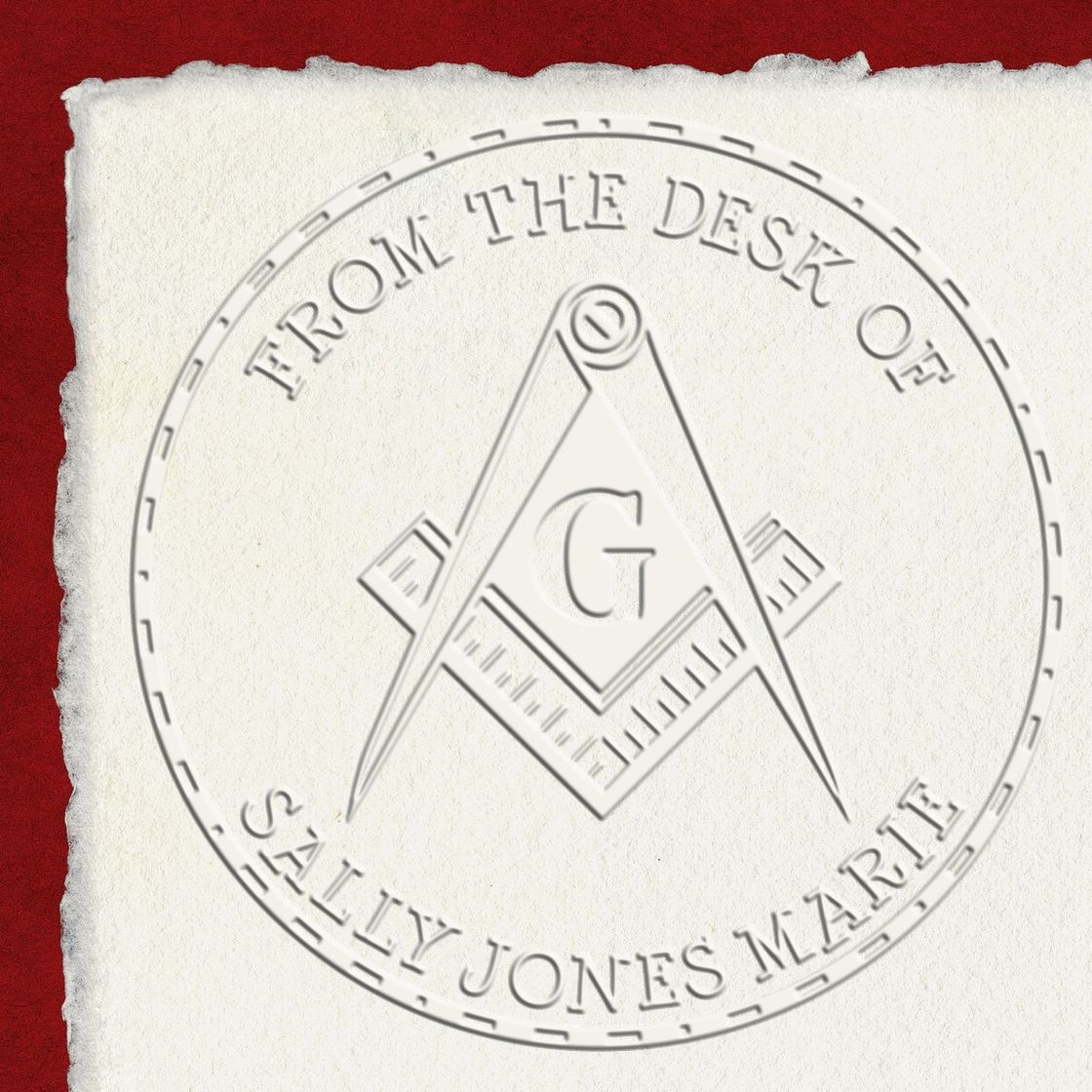 Soft Traditional Masons Personalized Library Name Embosser - Engineer Seal Stamps
