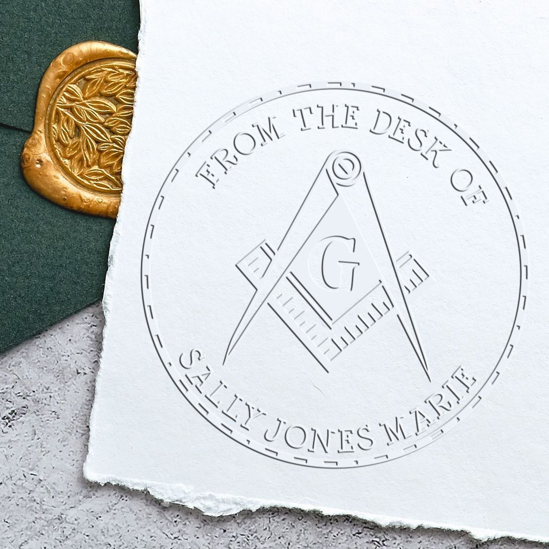 Desk Traditional Masons Personalized Name Inscription Embossing Stamp - Engineer Seal Stamps