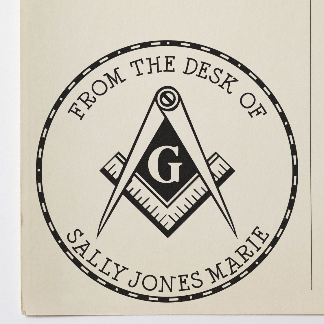 Wood Handle Traditional Masons Personalized Book Library Stamper
