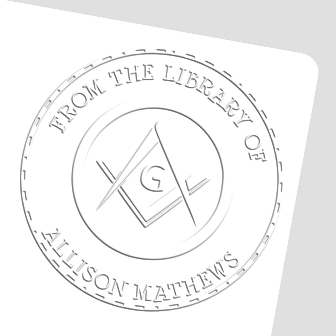 Soft Ceremonial Masons Personalized Library Name Embossing Seal - Engineer Seal Stamps