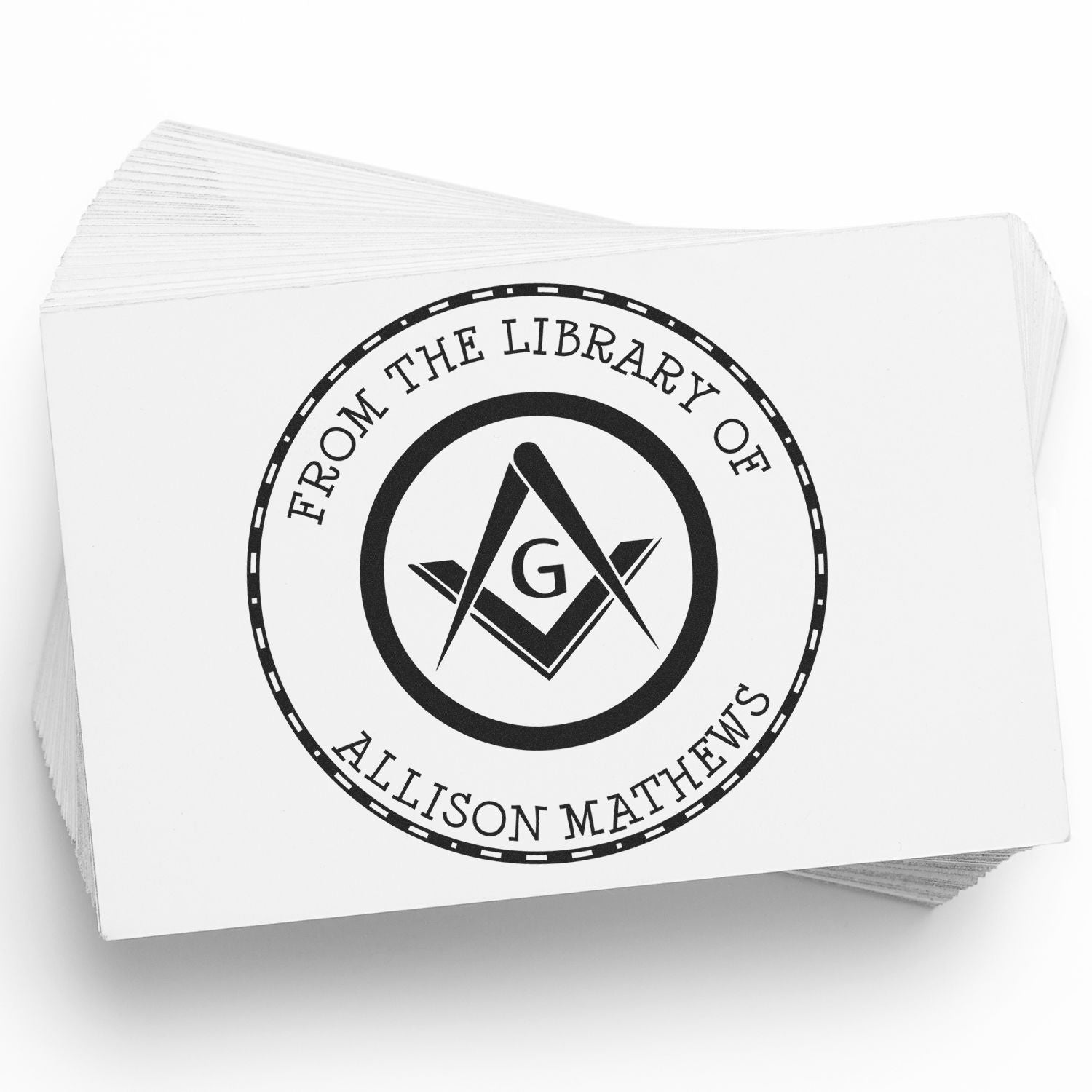Self-Inking Ceremonial Masons Personalized Library Stamp - Engineer Seal Stamps