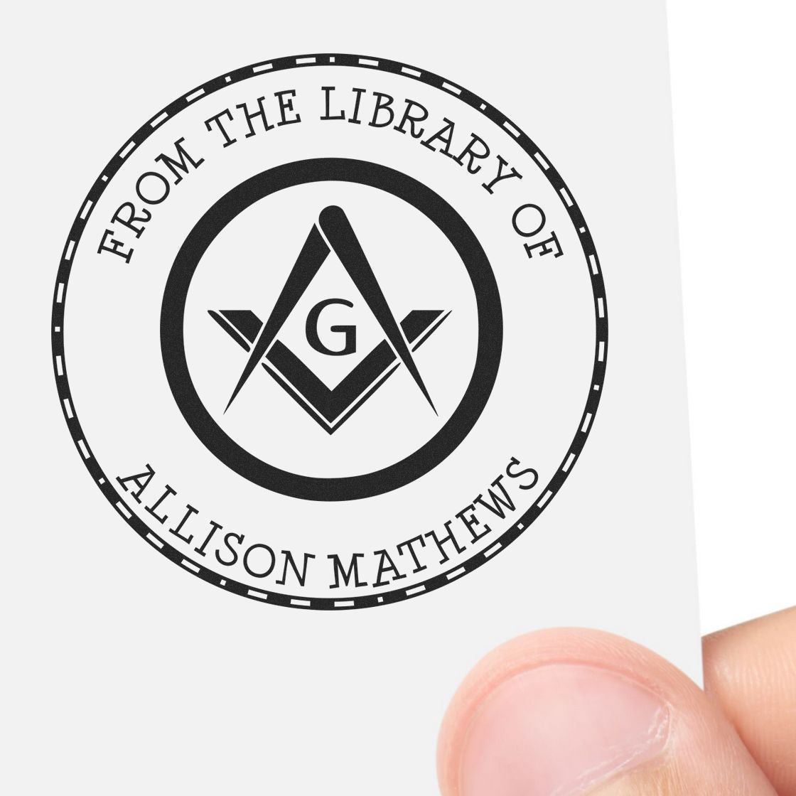 Wood Handle Ceremonial Masons Personalized Book Lover Stamp - Engineer Seal Stamps