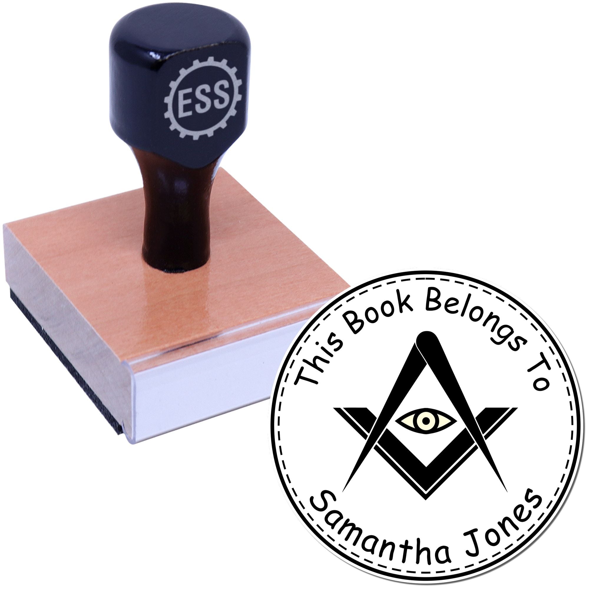 Wood Handle Reflective Masons Personalized Book Lover Stamper - Engineer Seal Stamps