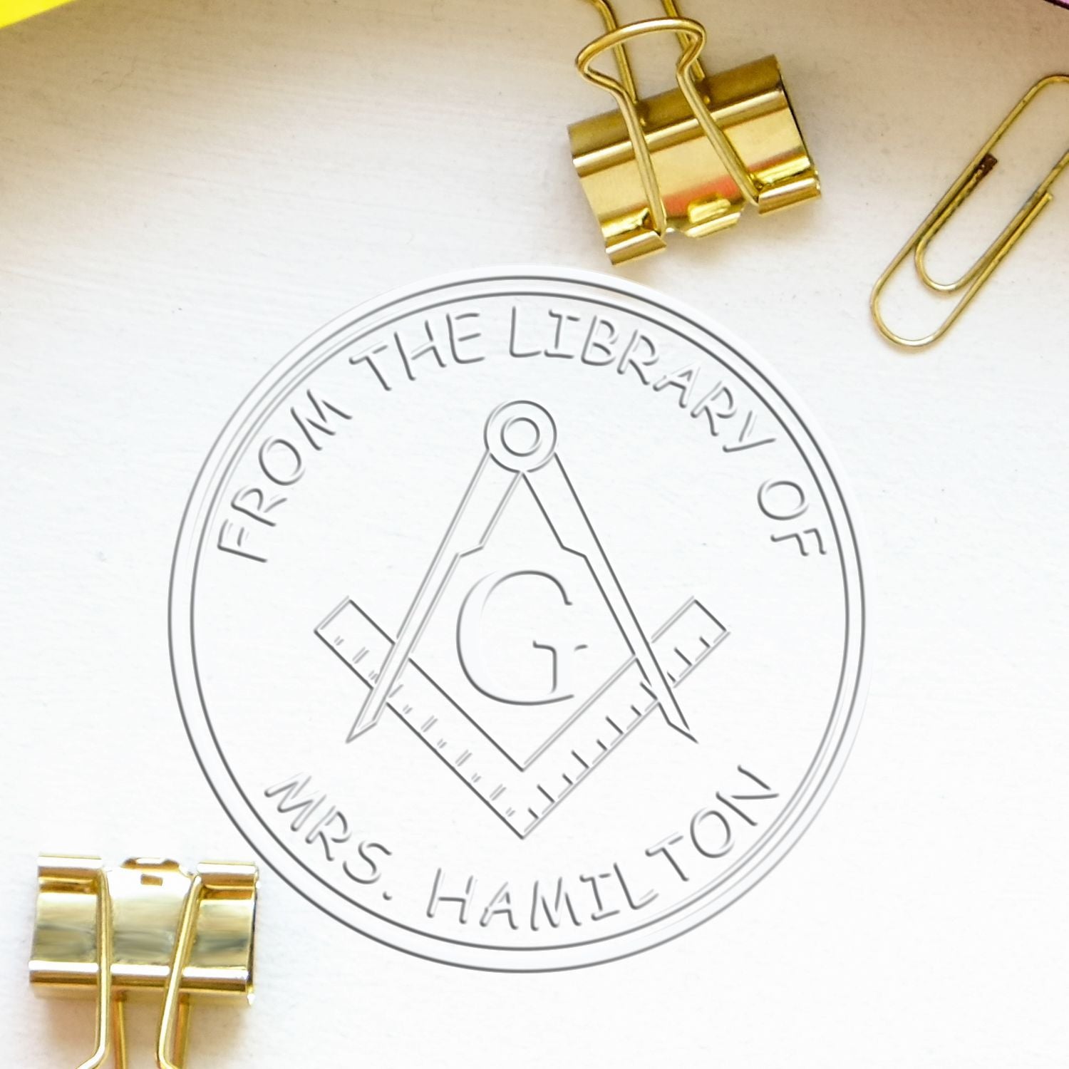 Soft Purposeful Masons Personalized Library Name Paper Embosser - Engineer Seal Stamps