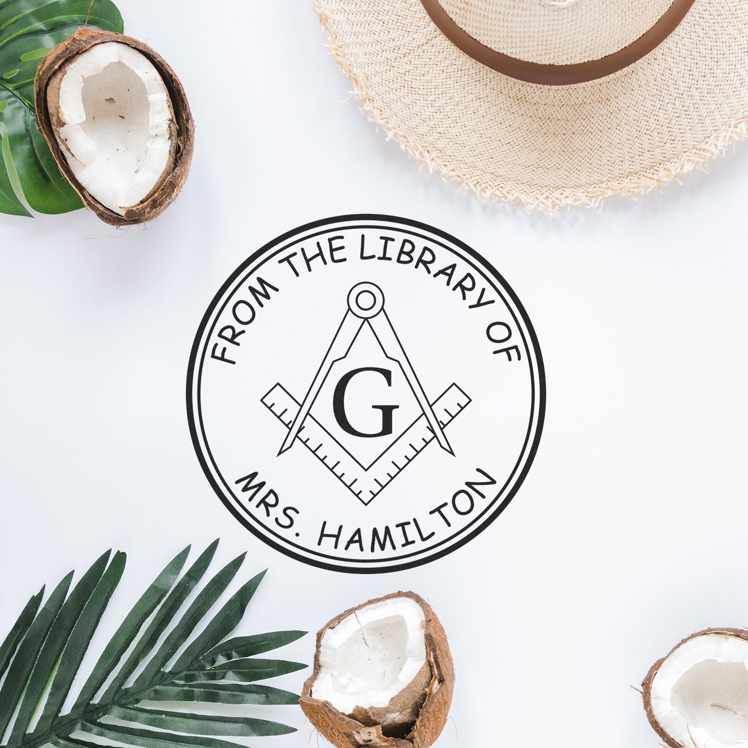 Wood Handle Purposeful Masons Personalized Book Name Stamp - Engineer Seal Stamps