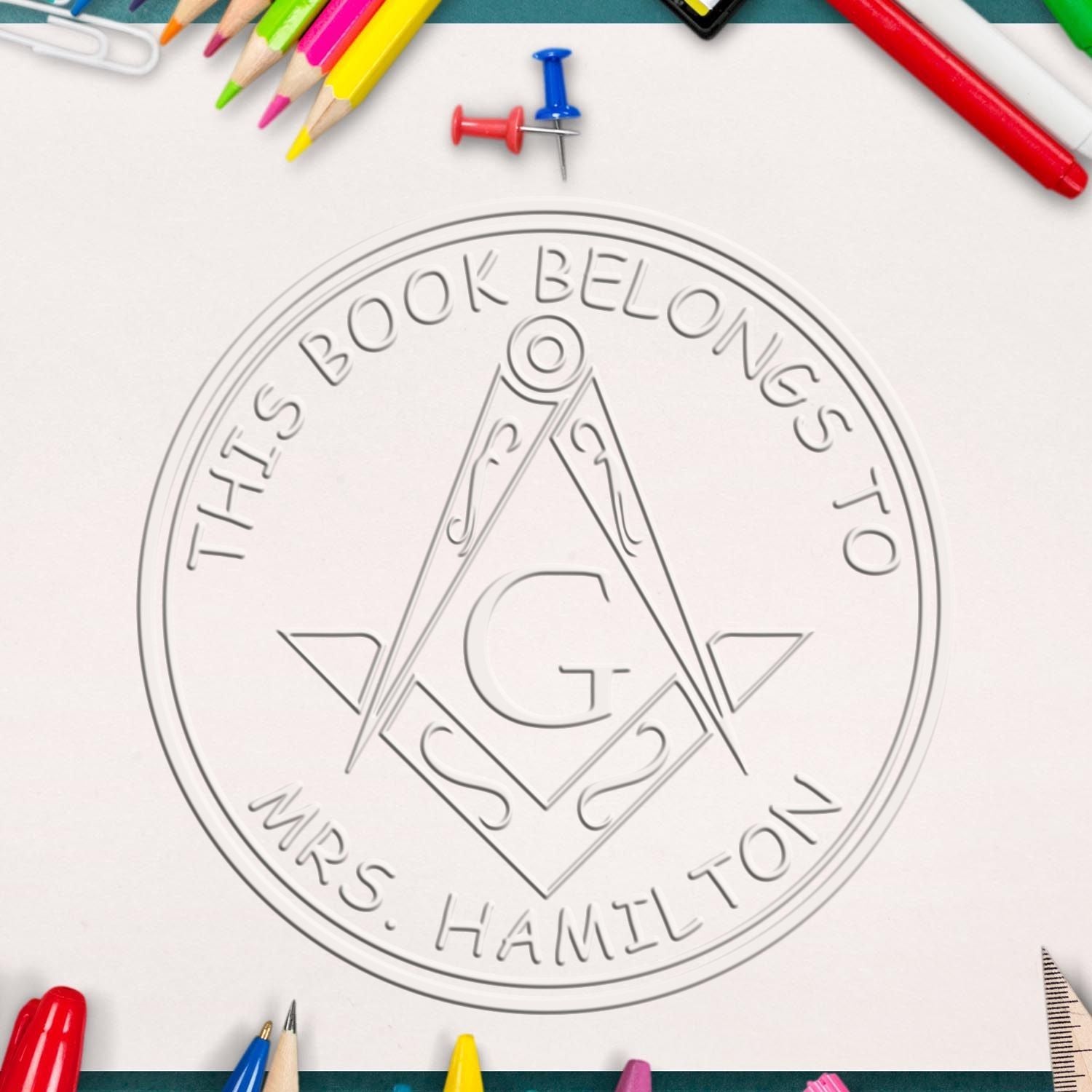 Hybrid Timeless Masons Personalized My Library Paper Embosser - Engineer Seal Stamps