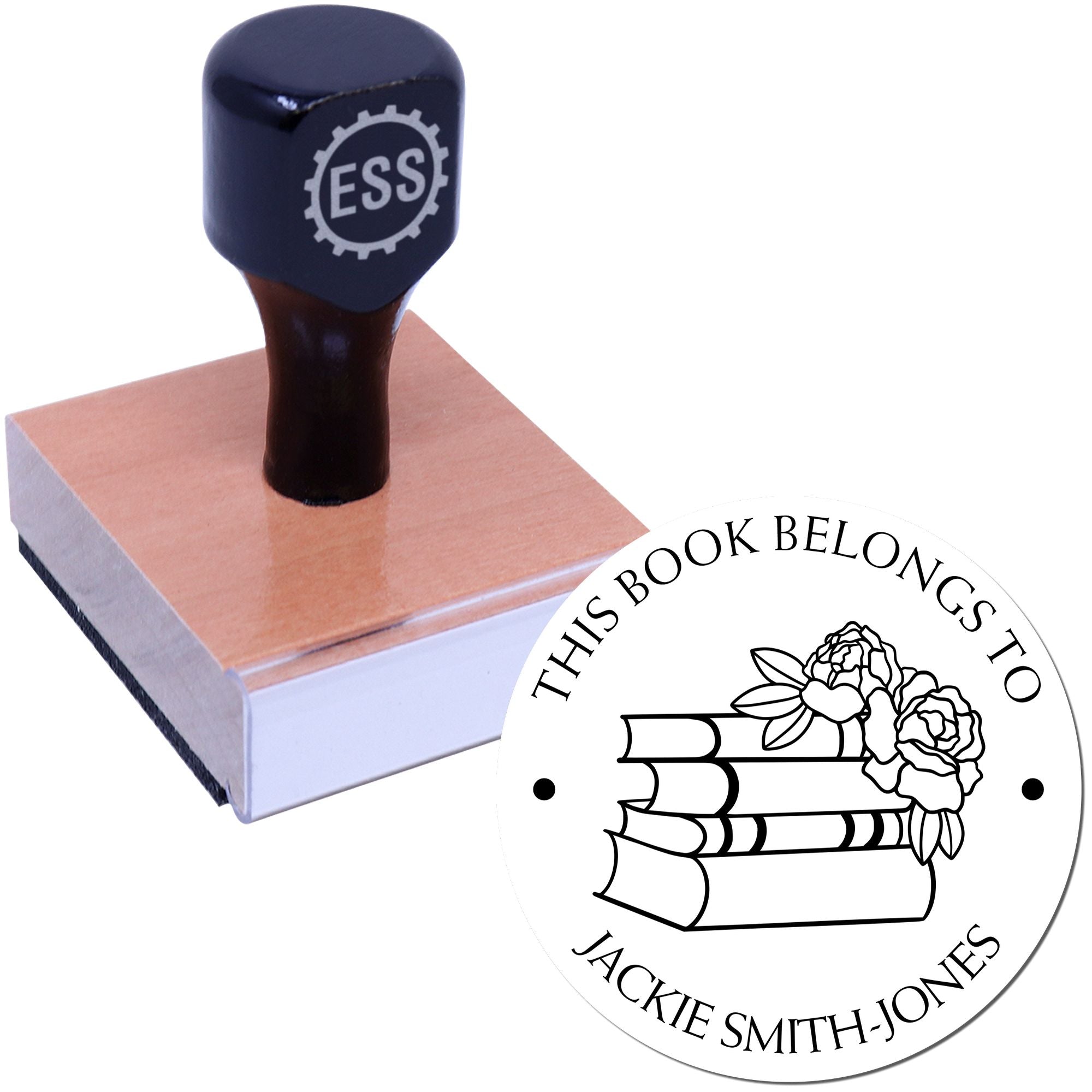 Wood Handle Classy Classrooom Customized Book Name Stamper - Engineer Seal Stamps