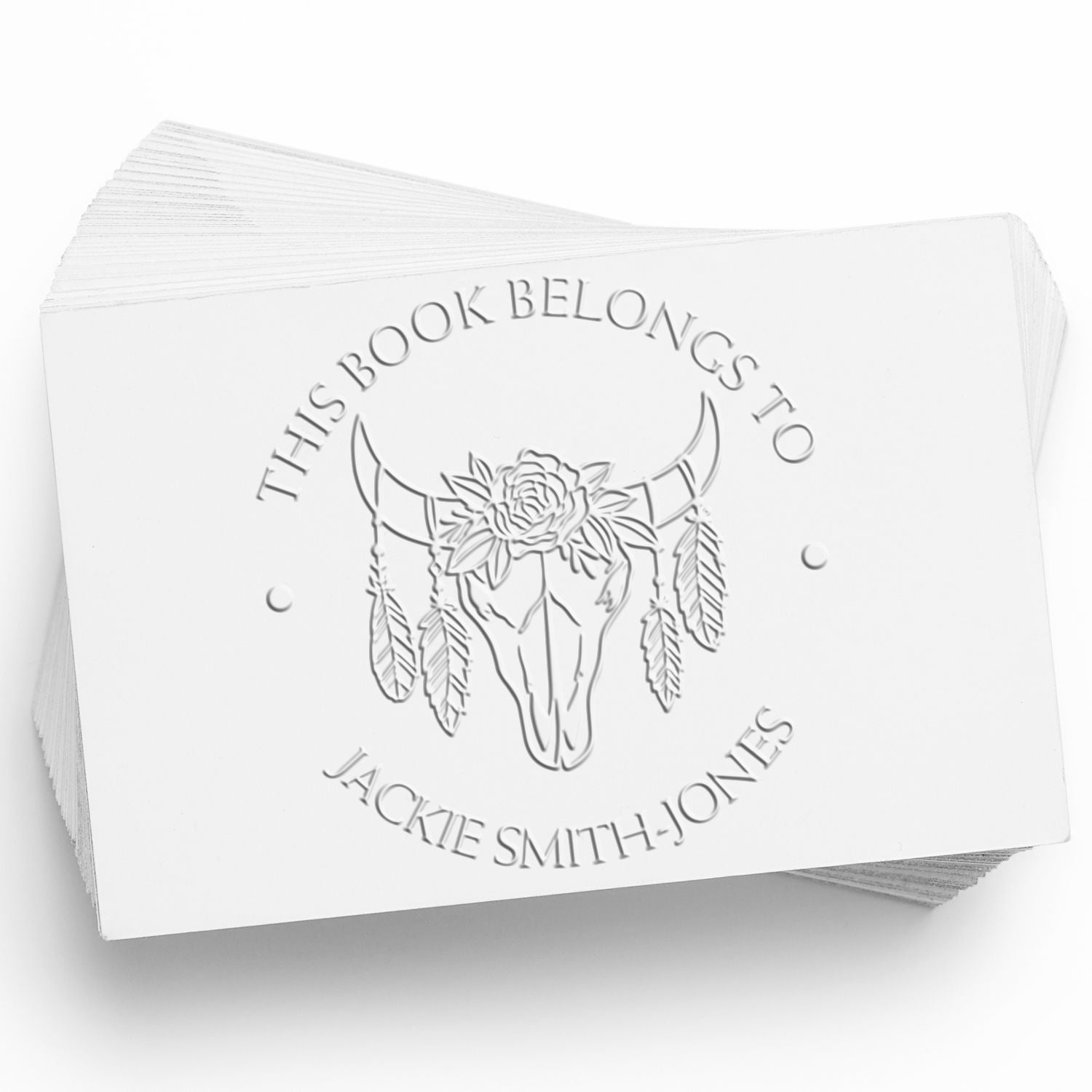 Soft Western Wonders Custom Book Ownership Embossed Stamp