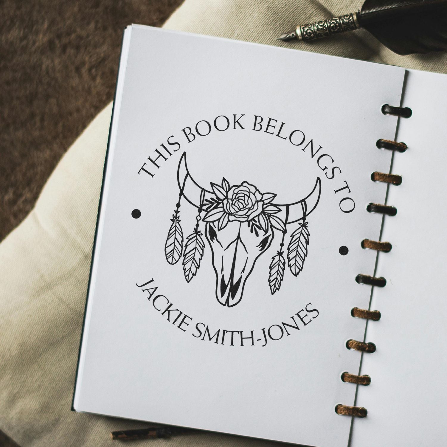 Wood Handle Western Wonders Custom Made Bookplate Stamp - Engineer Seal Stamps