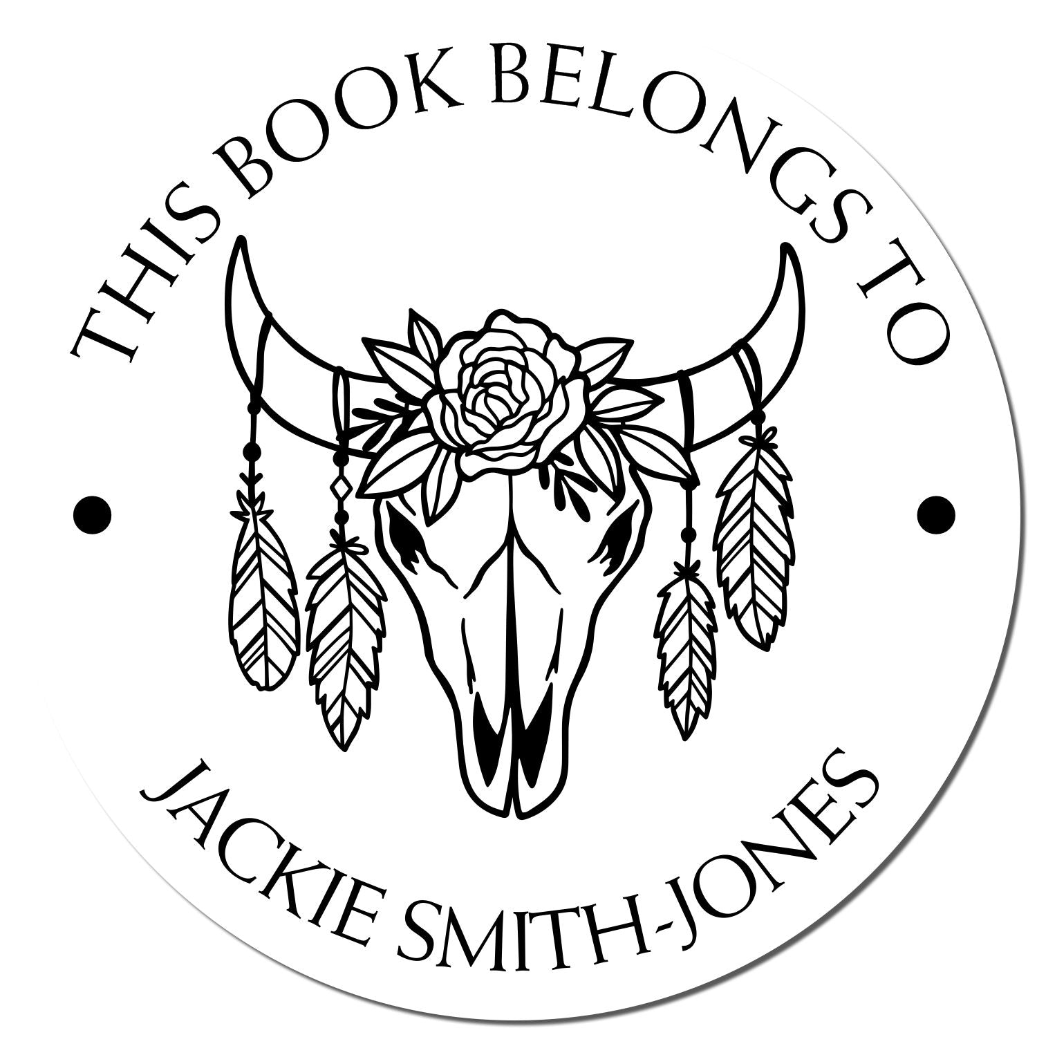 Self-Inking Western Wonders Personalized Personal Library Stamp - Engineer Seal Stamps