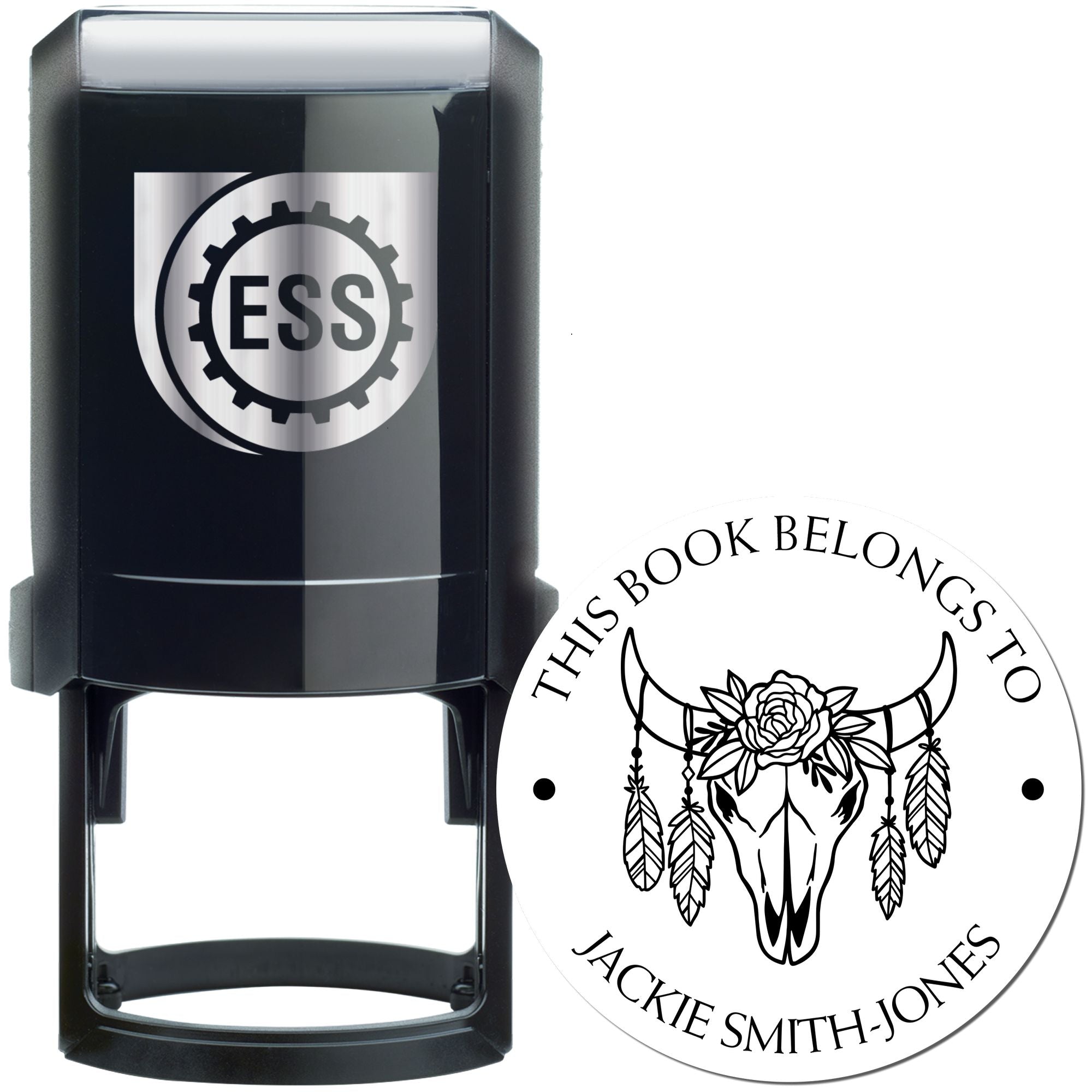 Self-Inking Western Wonders Personalized Personal Library Stamp - Engineer Seal Stamps