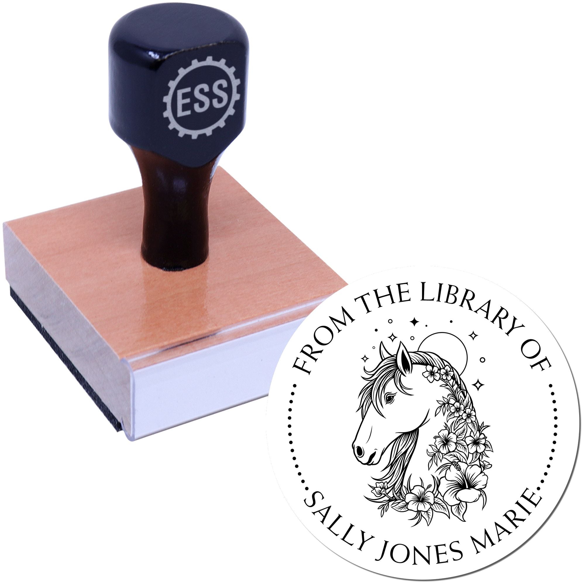 Wood Handle Spiritual Horse Custom Made Bookworm Stamp