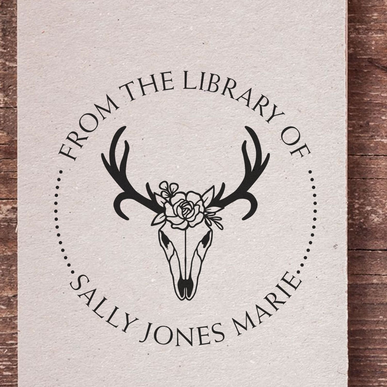 PSI Pre-Inked Beloved Deer Book Ownership Label Stamp - Engineer Seal Stamps