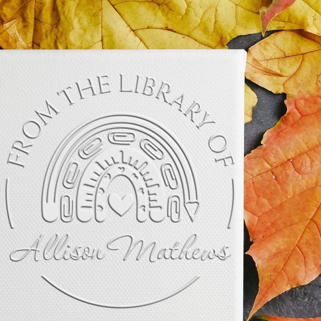 Soft Educational Rainbow Personalized Book Name Embossing Stamp