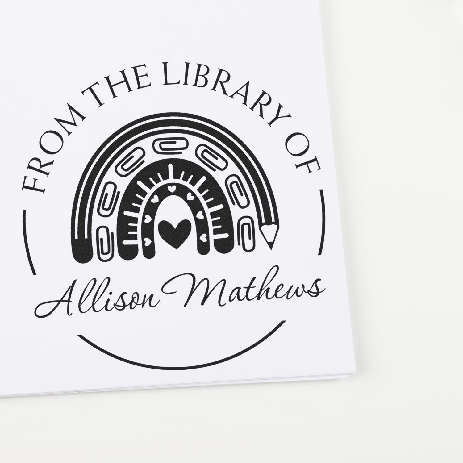 Pre-Inked Educational Rainbow Custom Made My Library Stamp - Engineer Seal Stamps