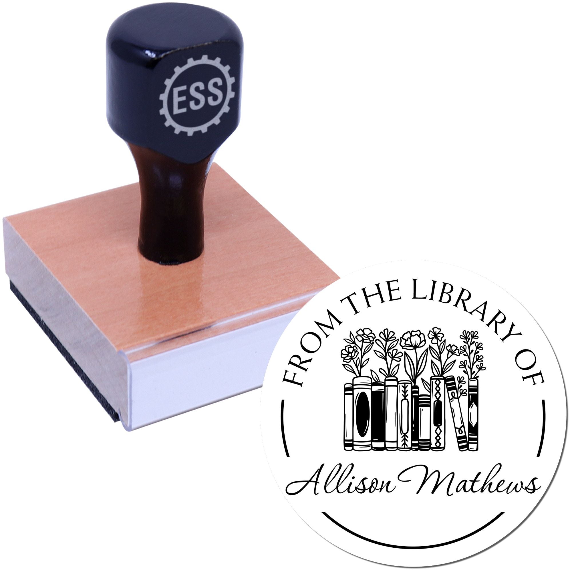 Wood Handle Creative Classroom Customized Book Ownership Label Stamp - Engineer Seal Stamps