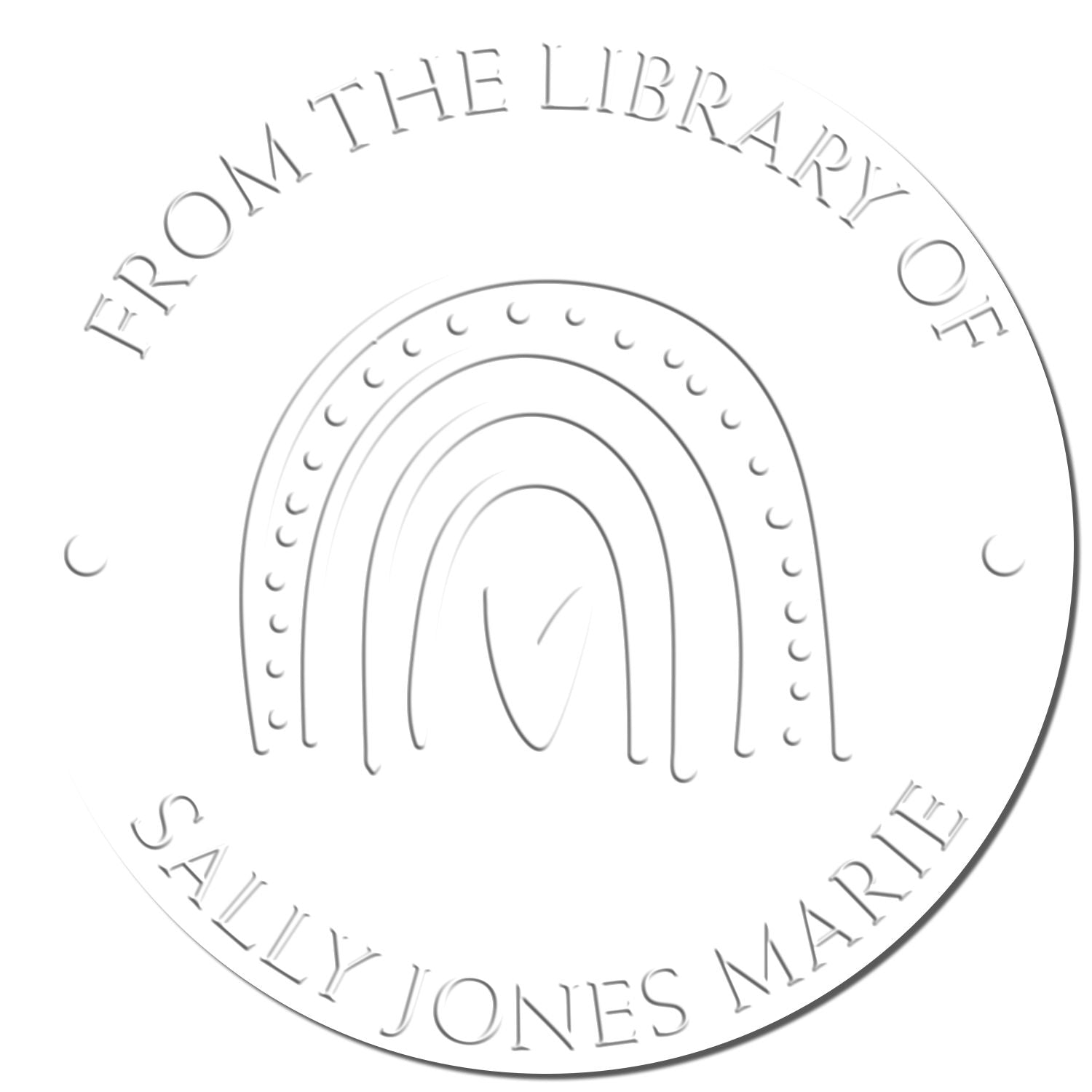 Desk Whimsical Rainbow Personalized Personal Library Embossing Seal - Engineer Seal Stamps