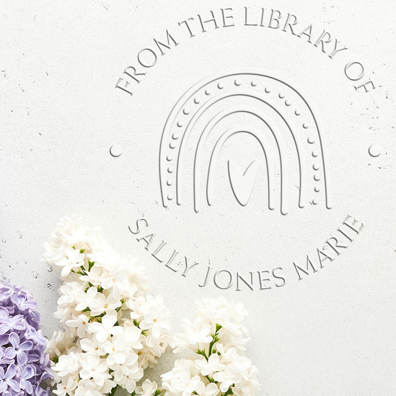 Desk Whimsical Rainbow Personalized Personal Library Embossing Seal - Engineer Seal Stamps