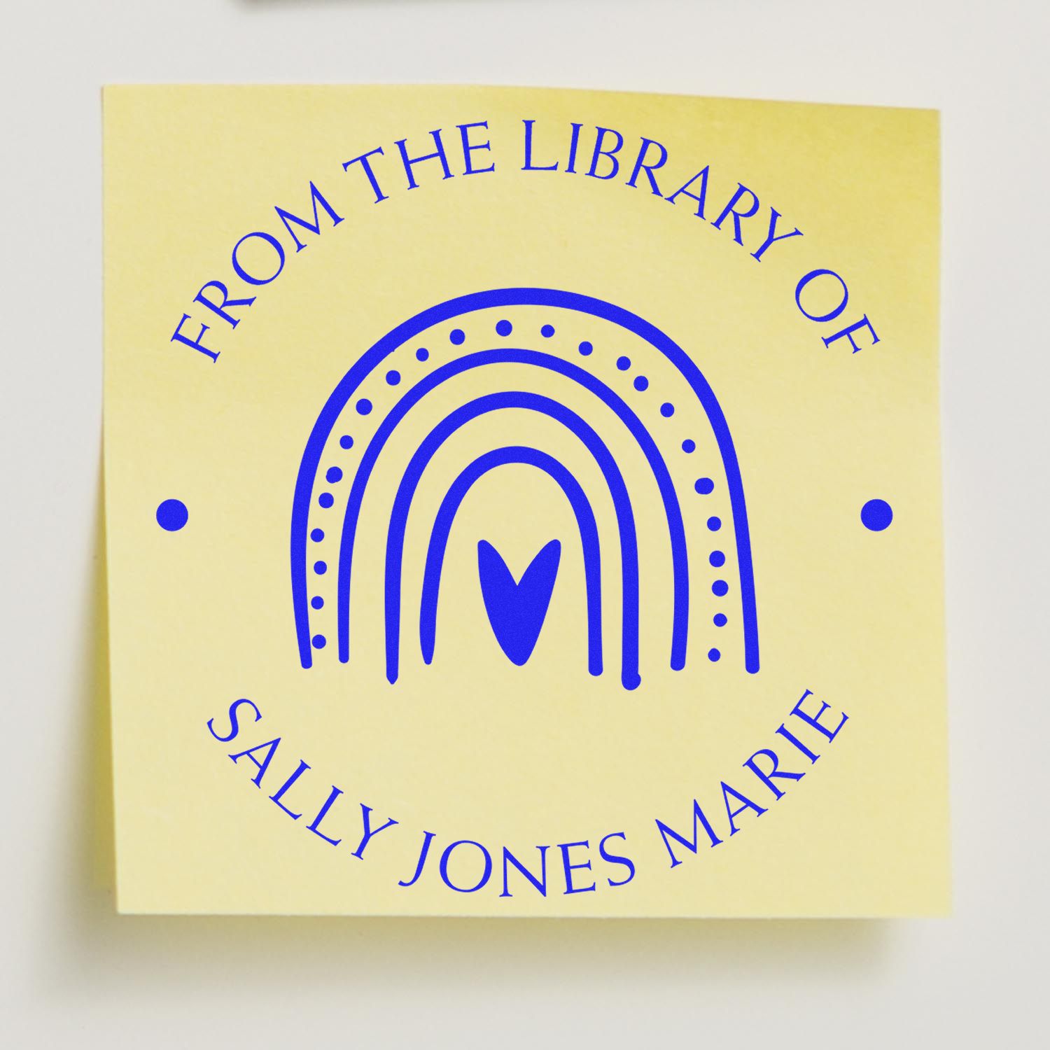 Wood Handle Whimsical Rainbow Customized Book Ownership Label Stamper - Engineer Seal Stamps