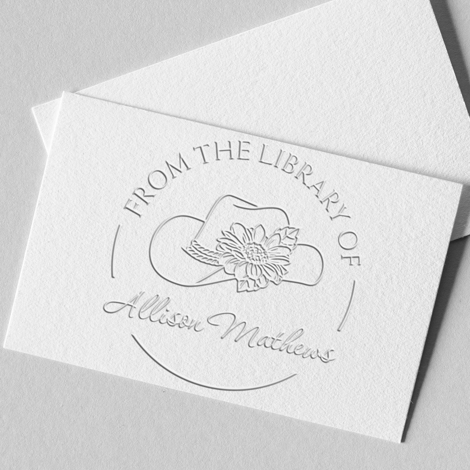 Hybrid Lovely Cowgirl Personalized Library Name Embosser - Engineer Seal Stamps