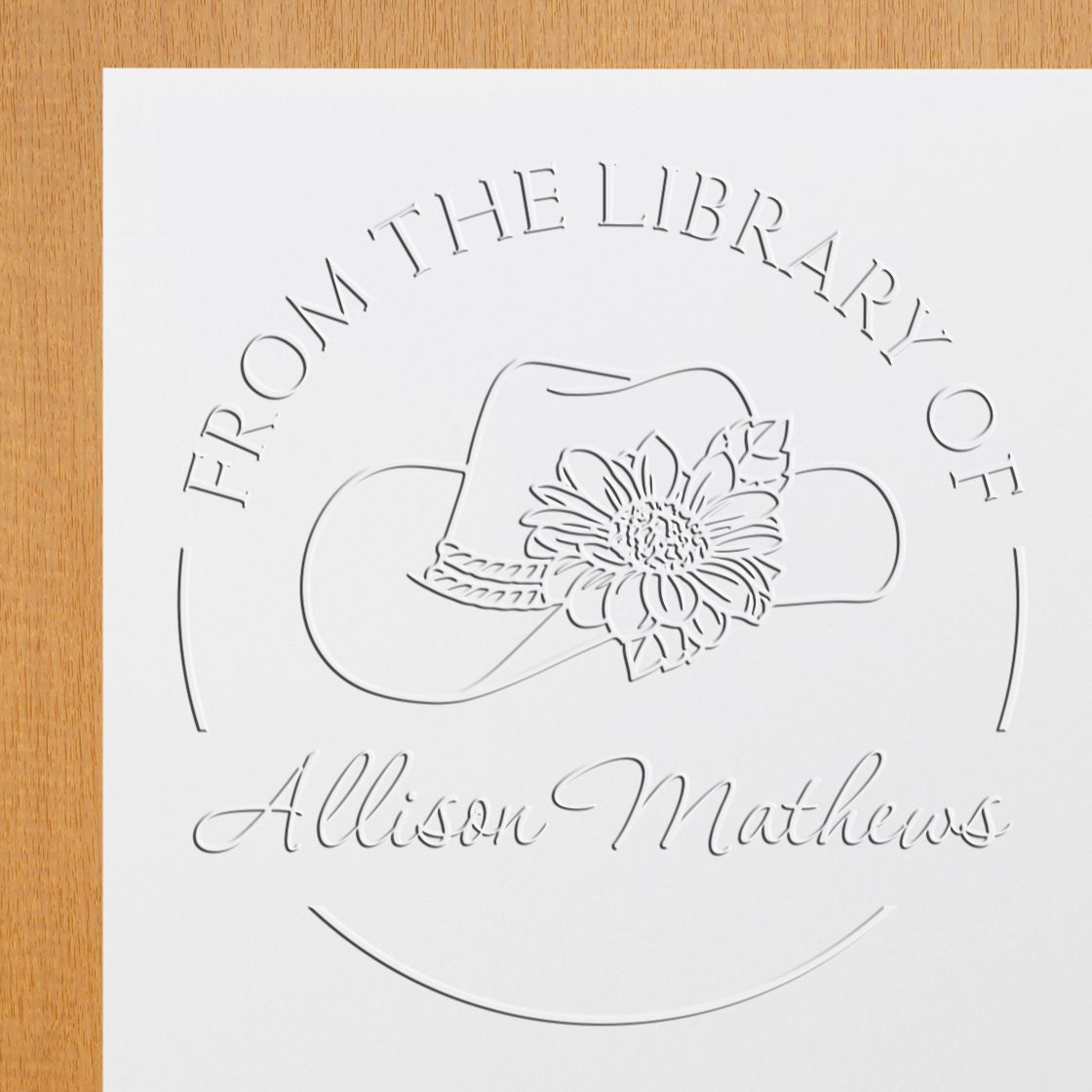 Soft Lovely Cowgirl Personalized Book Ownership Embossing Stamp - Engineer Seal Stamps