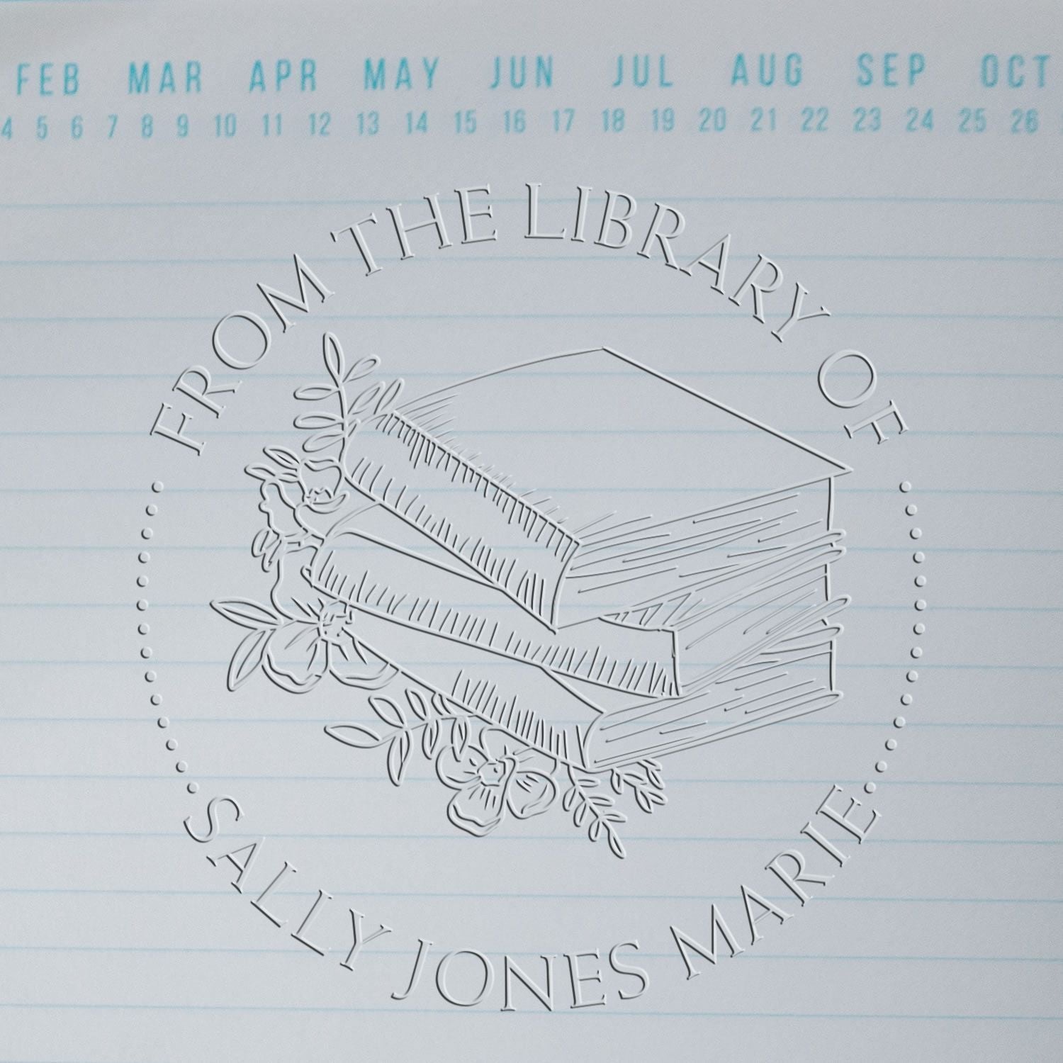 Soft Thoughtful Classroom Personalized Book Ownership Paper Embosser - Engineer Seal Stamps