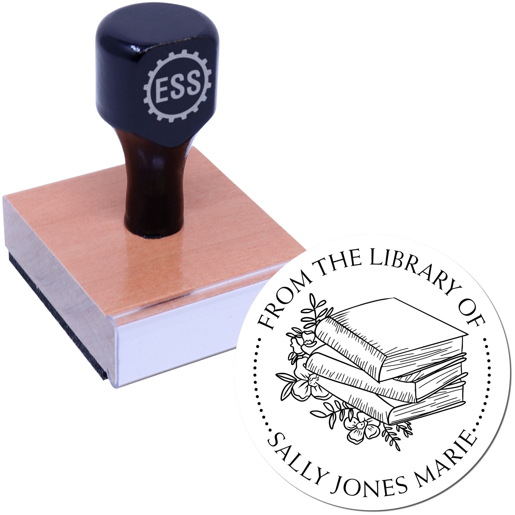 Wood Handle Thoughtful Classroom Customized Bookplate Stamper