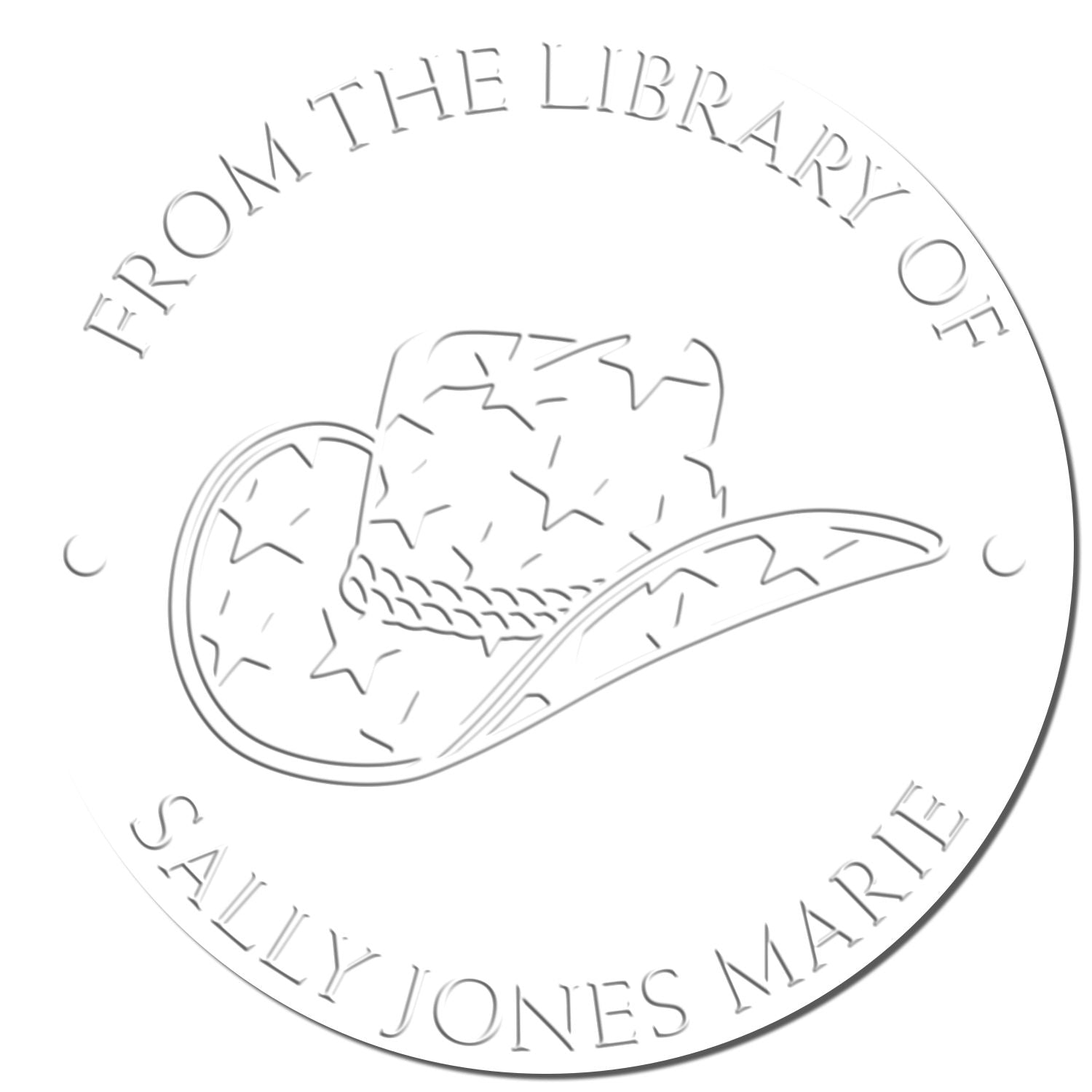 Desk Starry Cowgirl Personalized Private Library Embosser - Engineer Seal Stamps