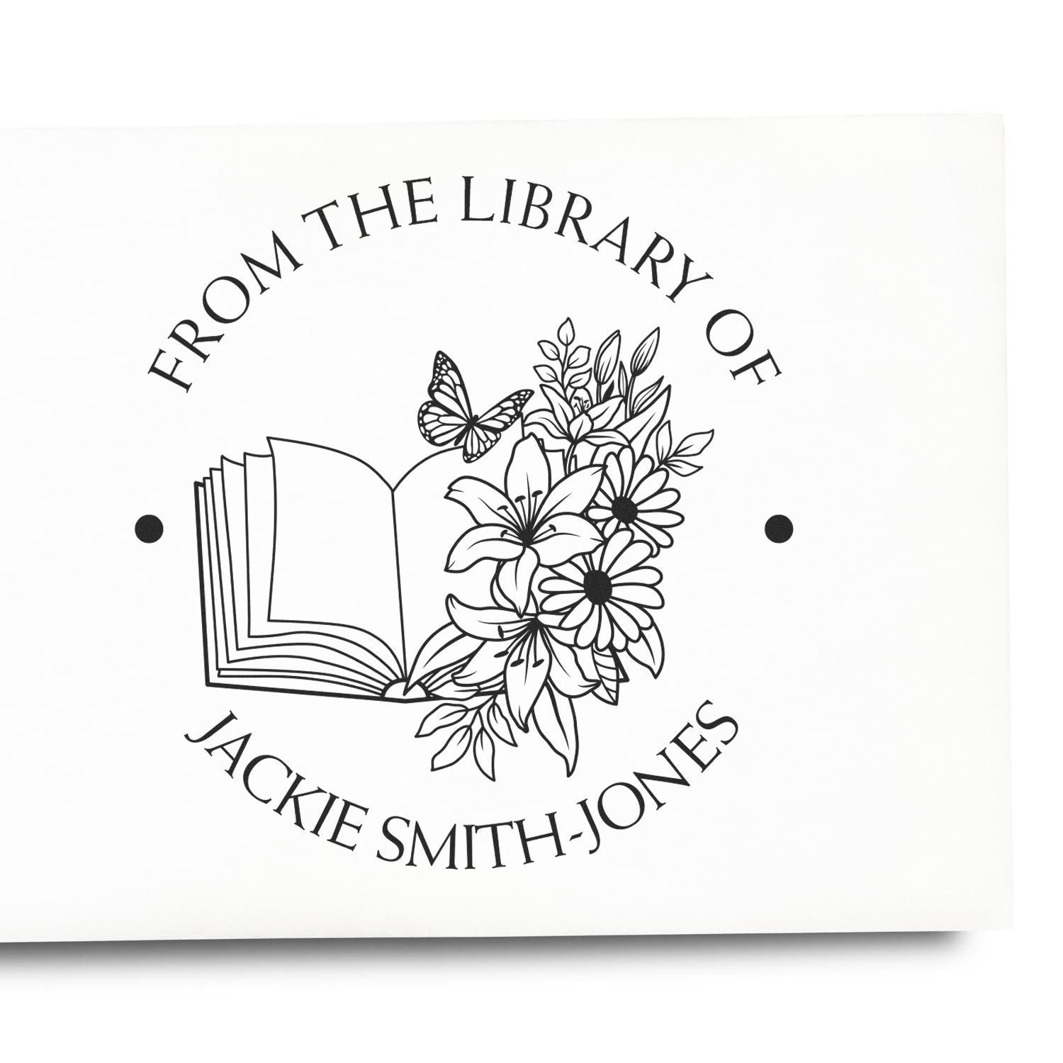 PSI Pre-Inked Flowered Classroom Custom This Book Belongs To Stamper - Engineer Seal Stamps