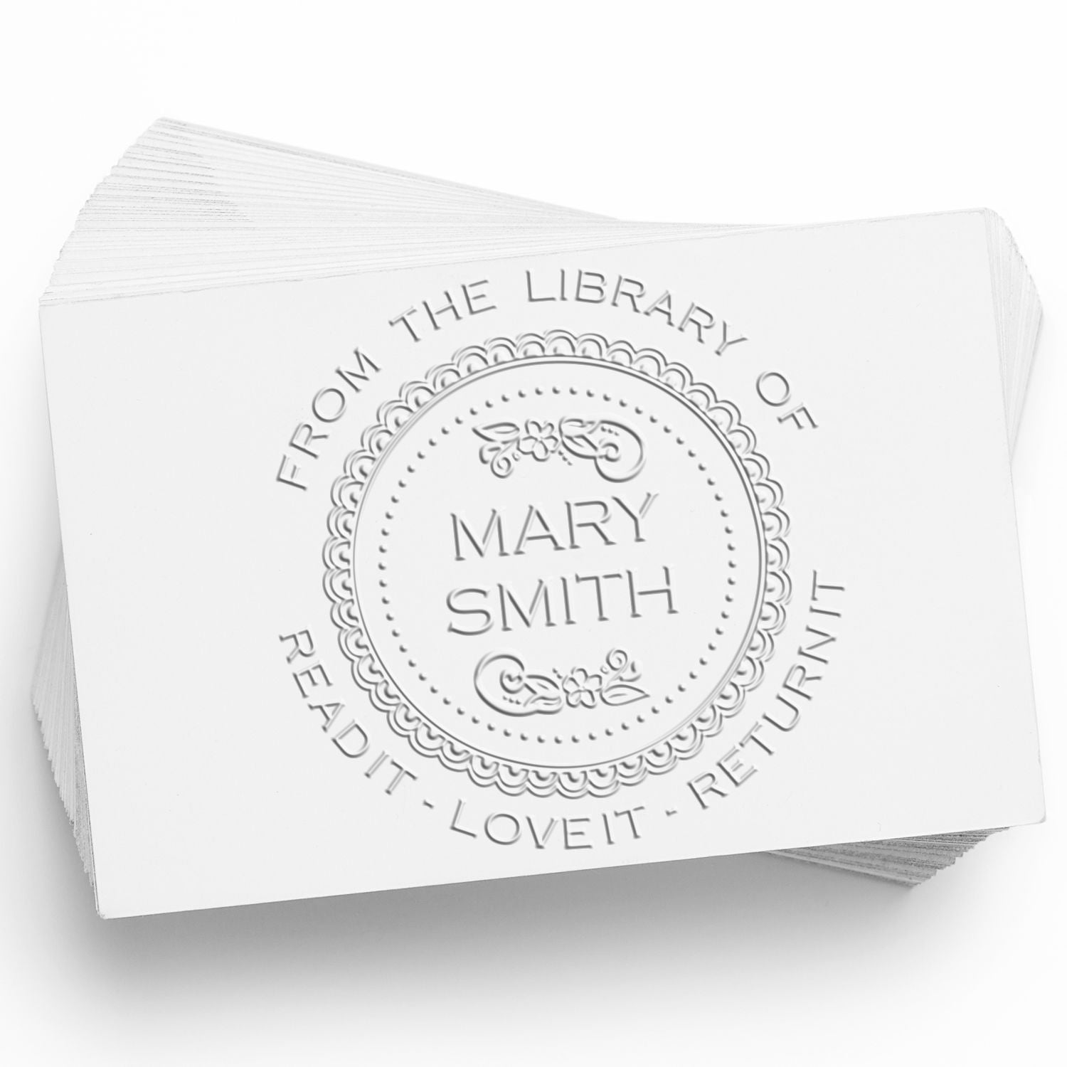 Soft Preppy Name Personalized Book Ownership Label Embossing Stamp