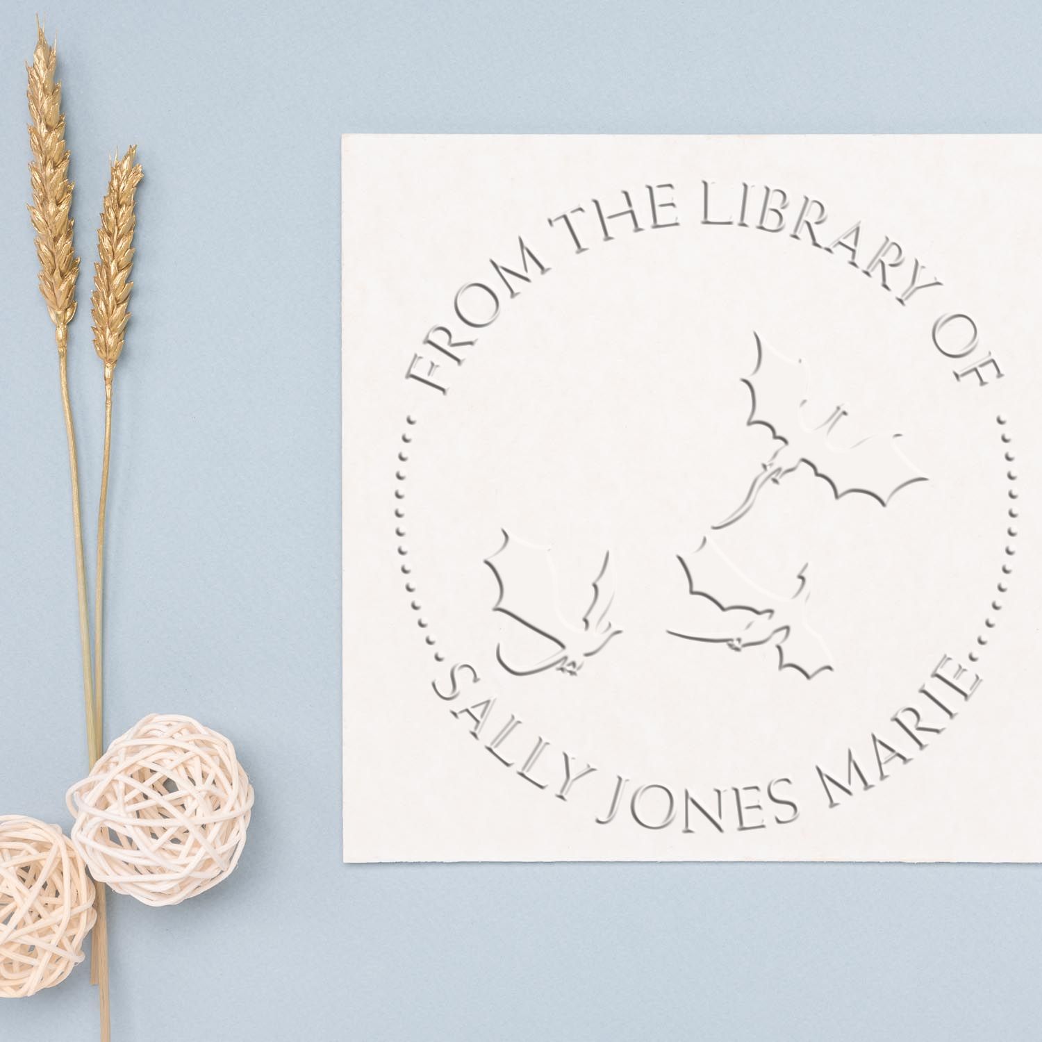 Soft Secretive Dragons Personalized Belongs To Embossed Stamp - Engineer Seal Stamps