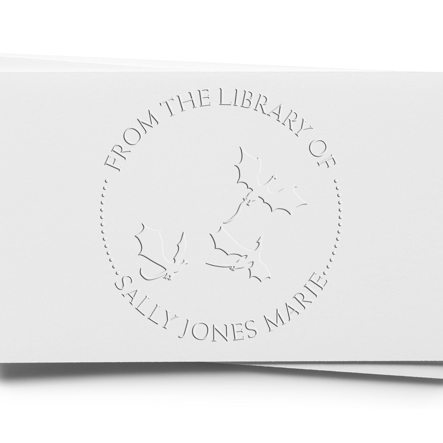 Hybrid Secretive Dragons Personalized Book Ownership Paper Embosser - Engineer Seal Stamps