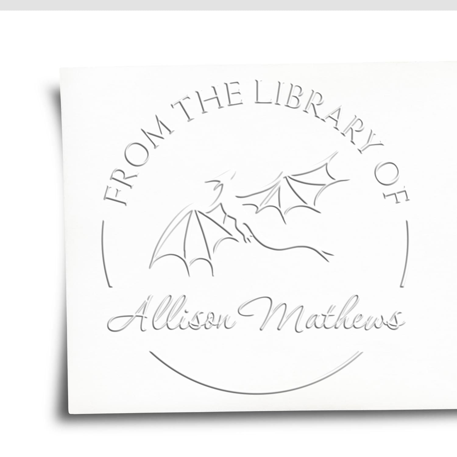 Desk Mystical Dragon Personalized Library Name Embossing Stamp - Engineer Seal Stamps