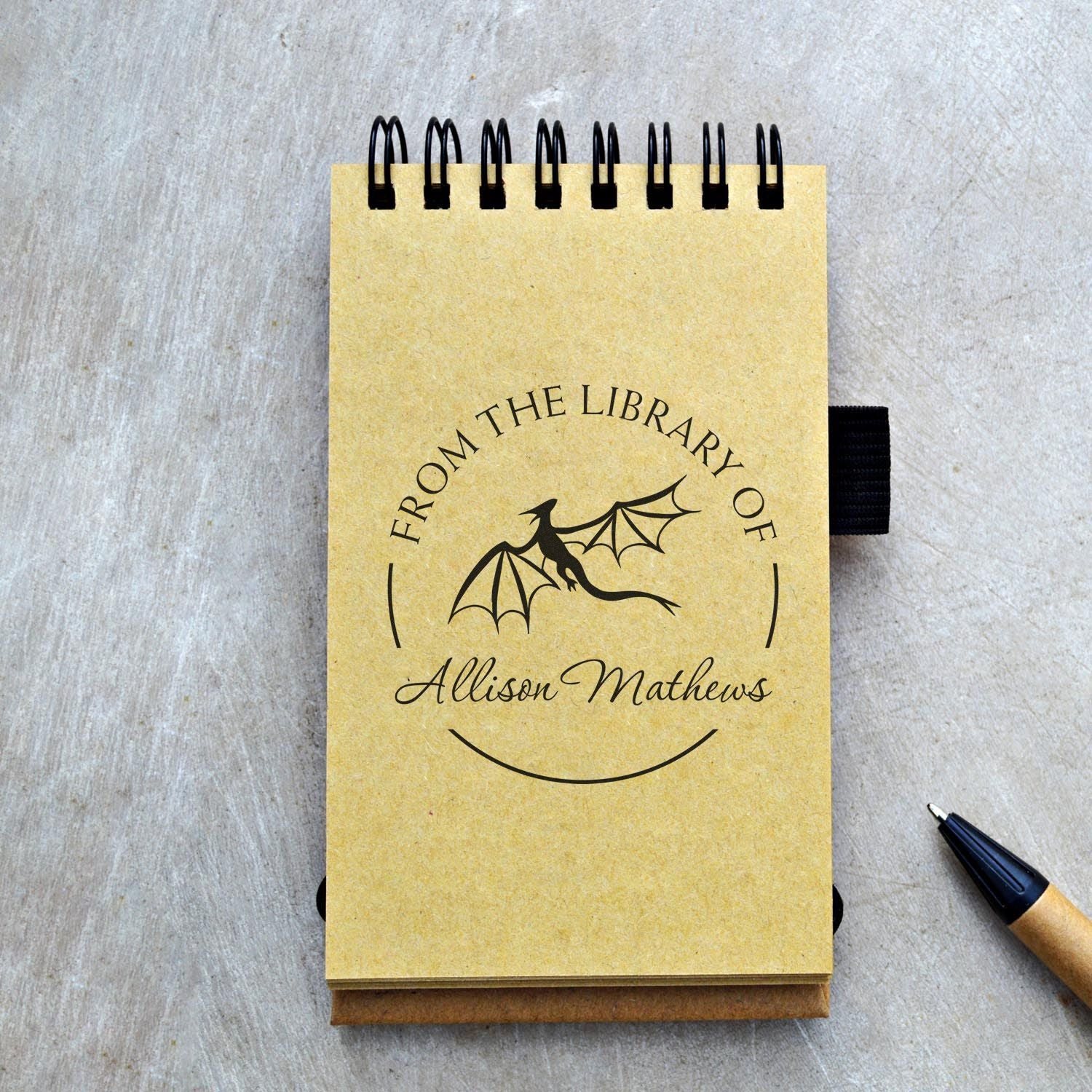 Self-Inking Mystical Dragon Custom Private Library Stamper - Engineer Seal Stamps