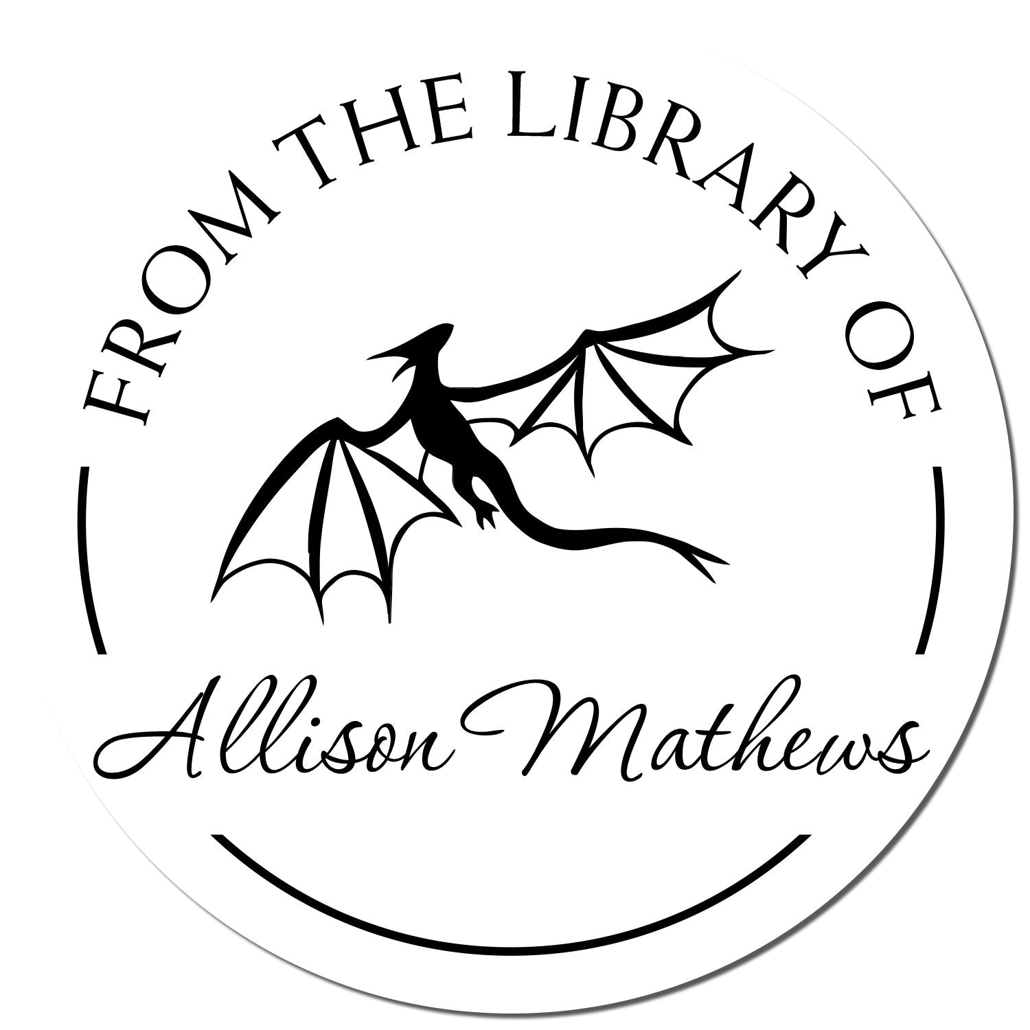 PSI Pre-Inked Mystical Dragon Custom Made Love It Stamper - Engineer Seal Stamps