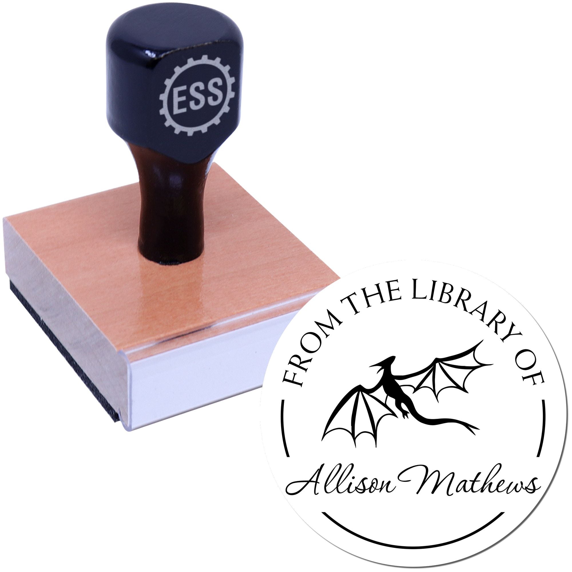 Wood Handle Mystical Dragon Custom Belongs To Stamper - Engineer Seal Stamps