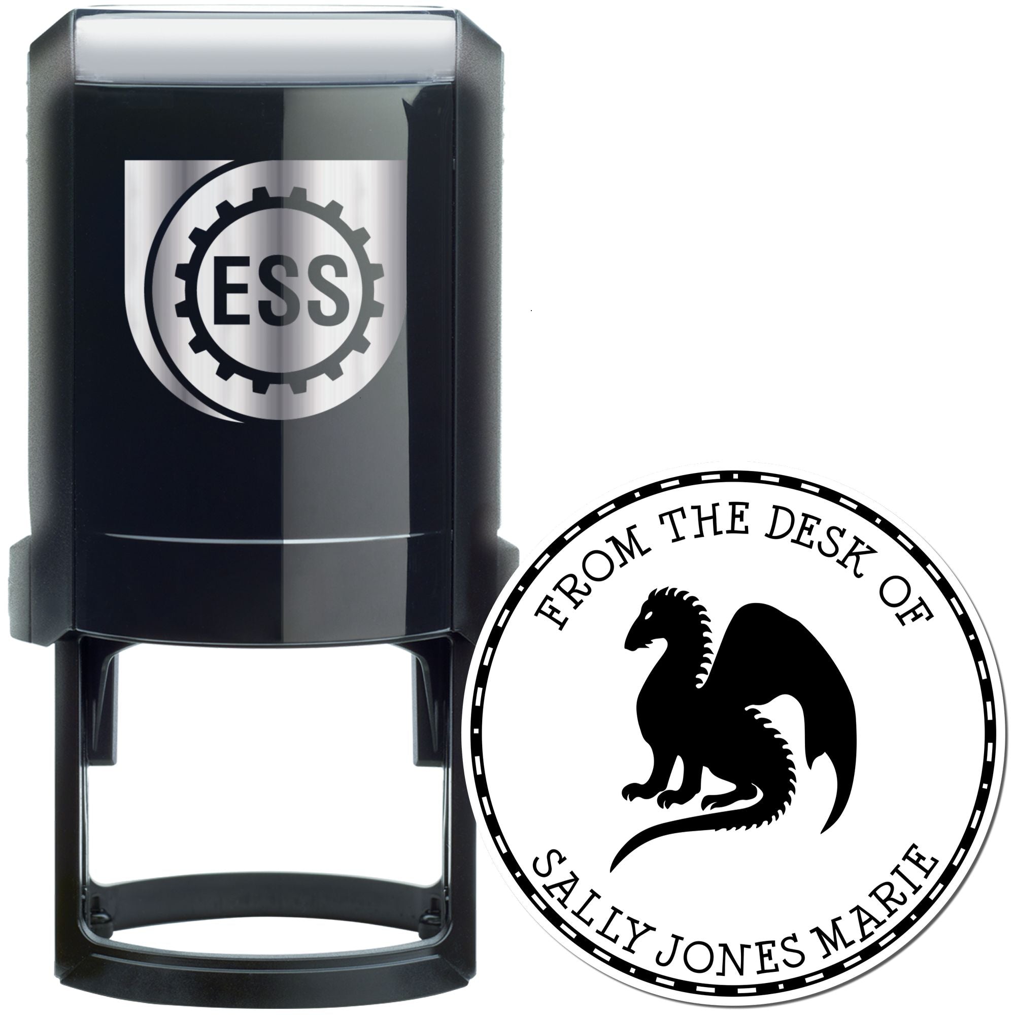 Self-Inking Ferocious Dragon Custom Read It Love It Stamp - Engineer Seal Stamps