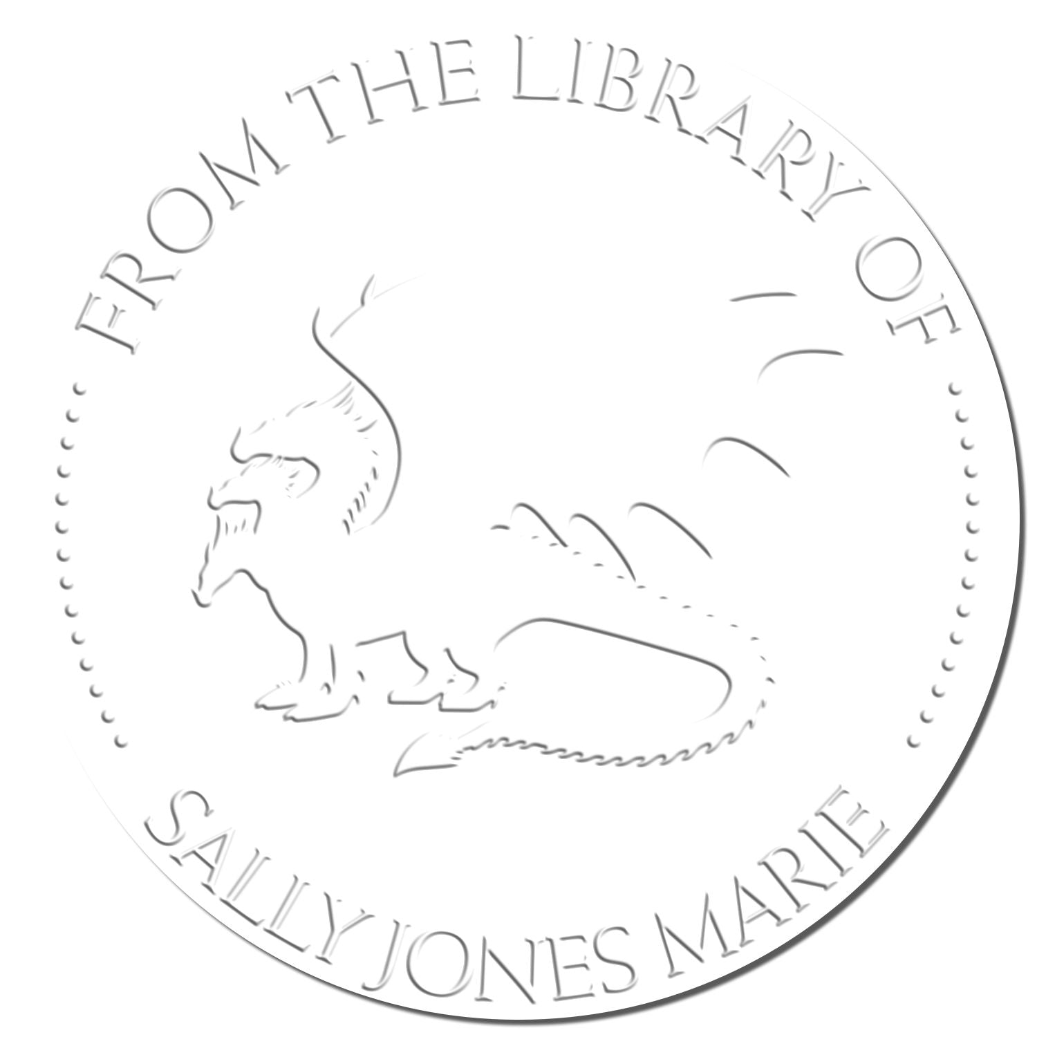 Hybrid Mythical Dragon Personalized Book Ownership Label Embossing Stamp - Engineer Seal Stamps