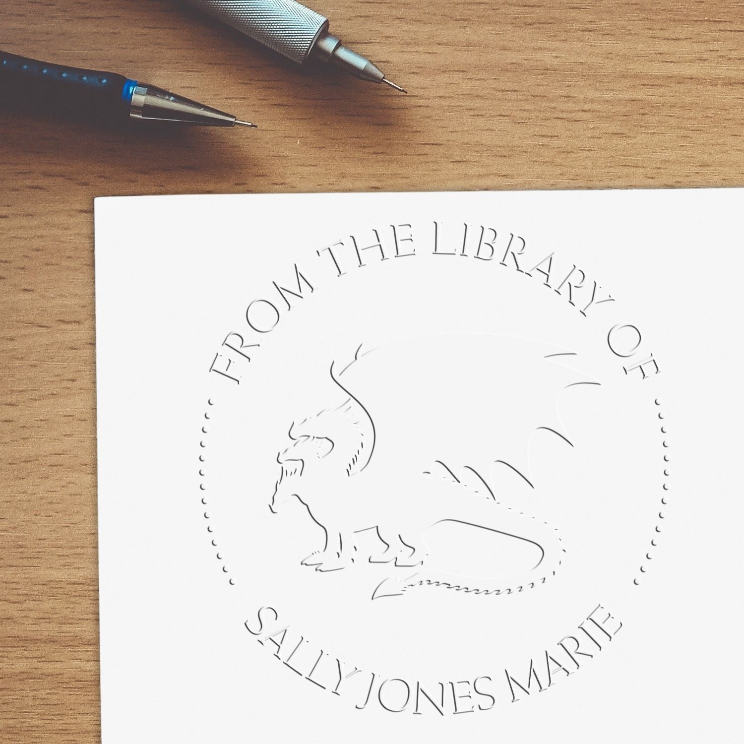 Soft Mythical Dragon Personalized Belongs To Seal Press - Engineer Seal Stamps