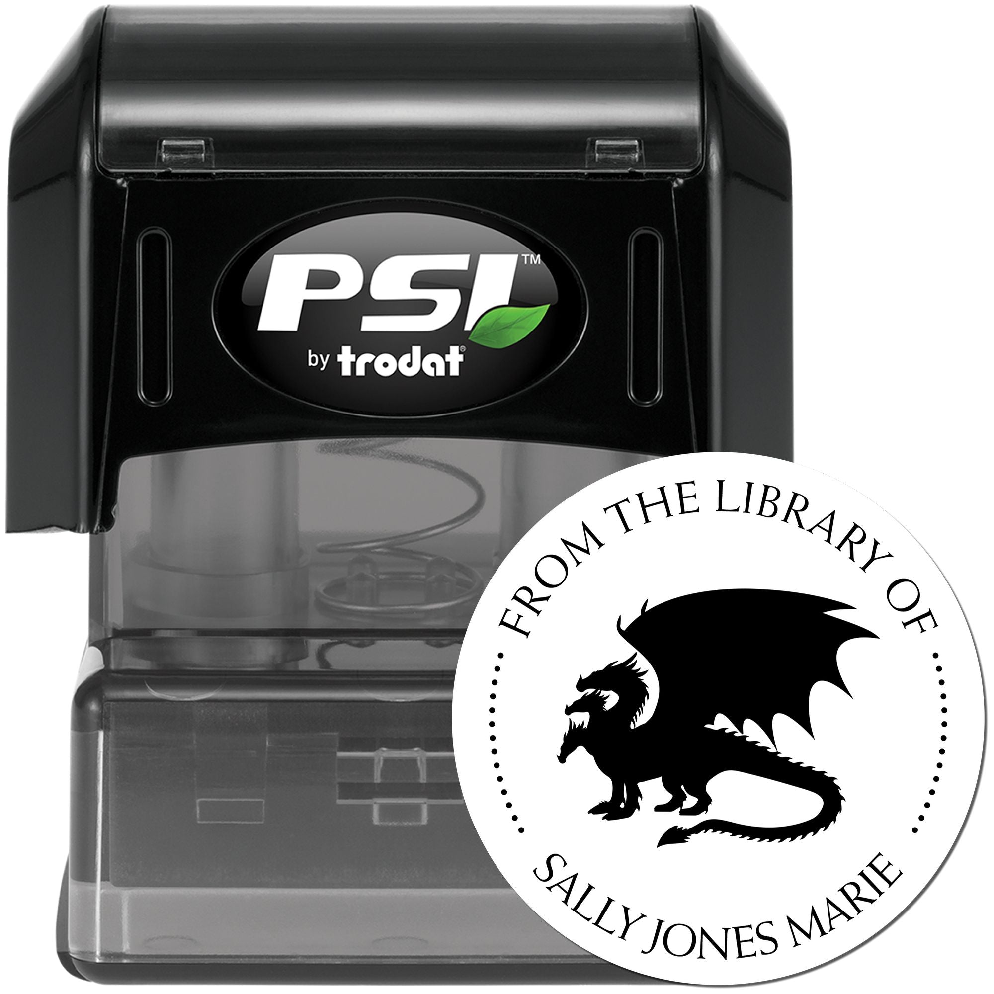 PSI Pre-Inked Mythical Dragon Custom Made Name Stamper - Engineer Seal Stamps